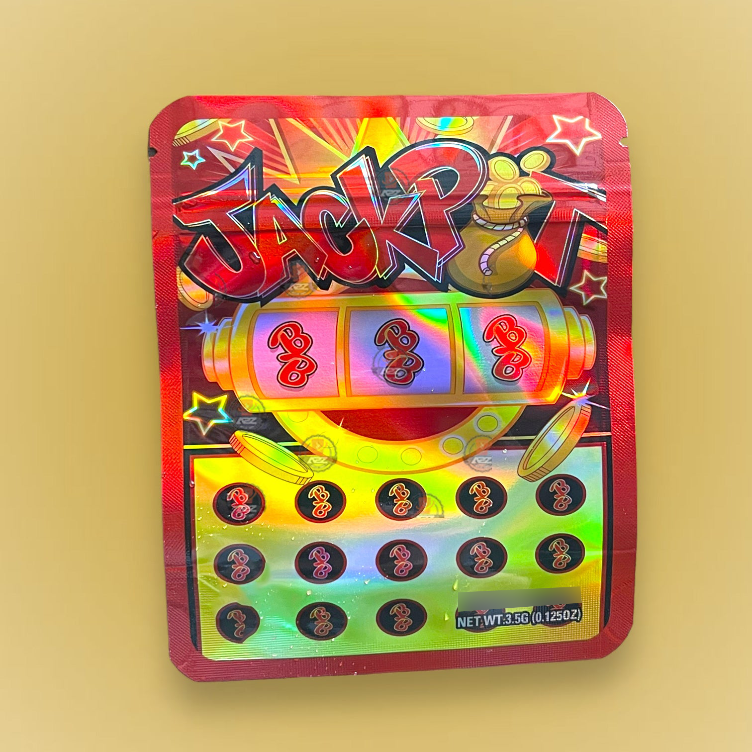 Jackpot 3.5g Mylar Bag Holographic- Packaging Only