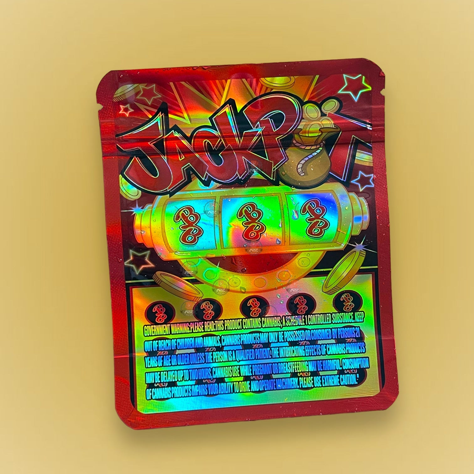 Jackpot 3.5g Mylar Bag Holographic- Packaging Only