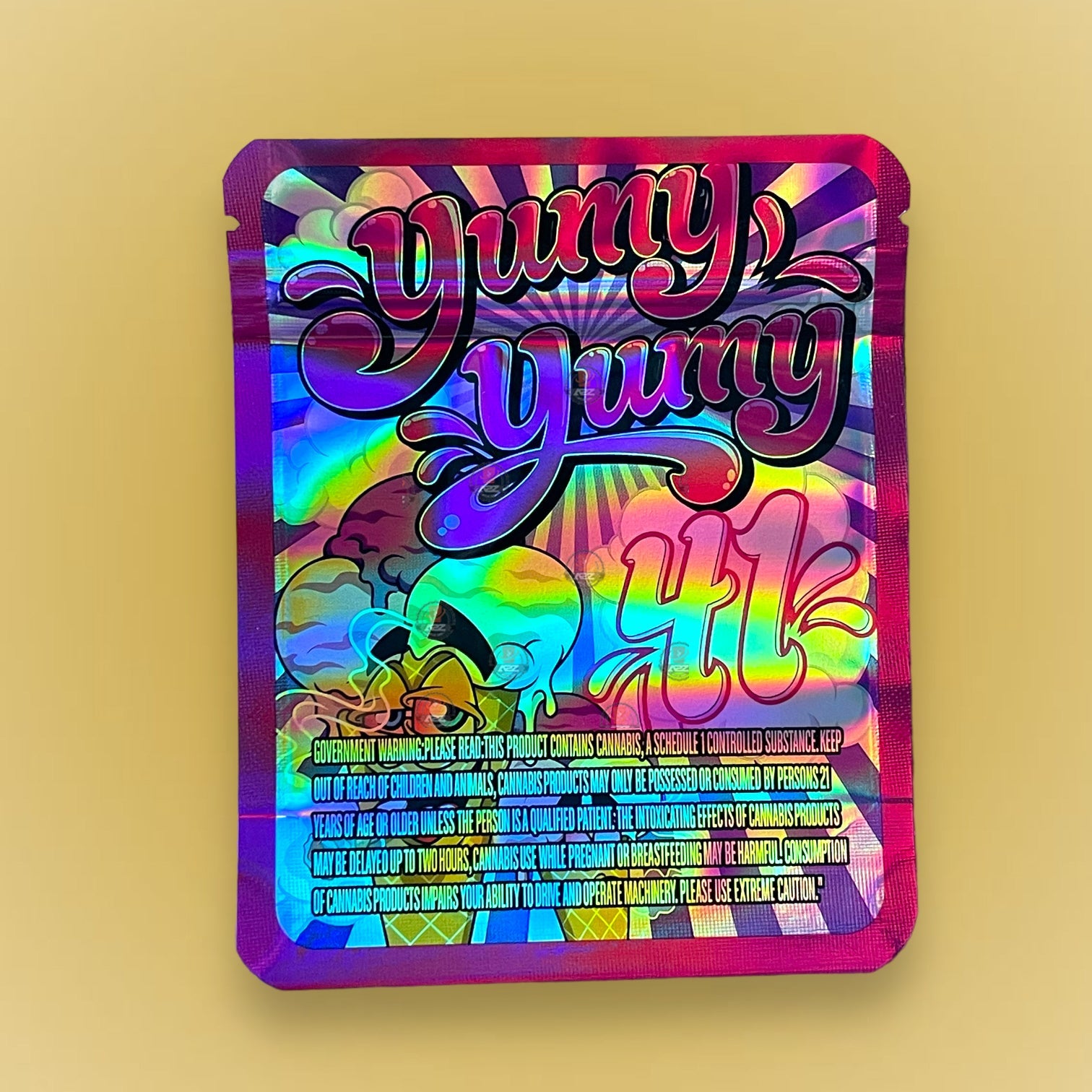 Yumy Yumy 41 3.5g Mylar Bag Holographic- Packaging Only