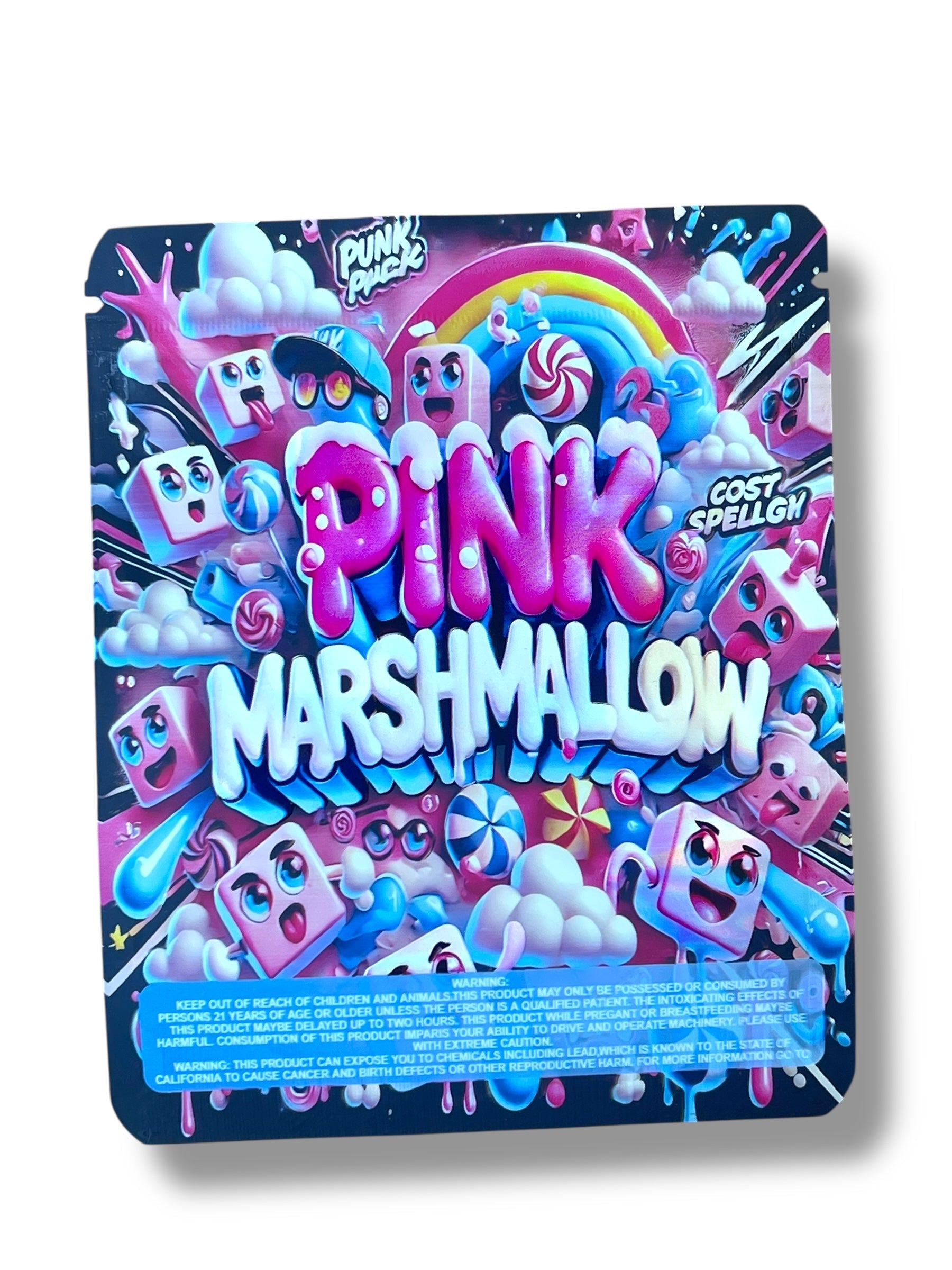 Pink Marshmallow 3.5g Mylar Bag- Packaging Only