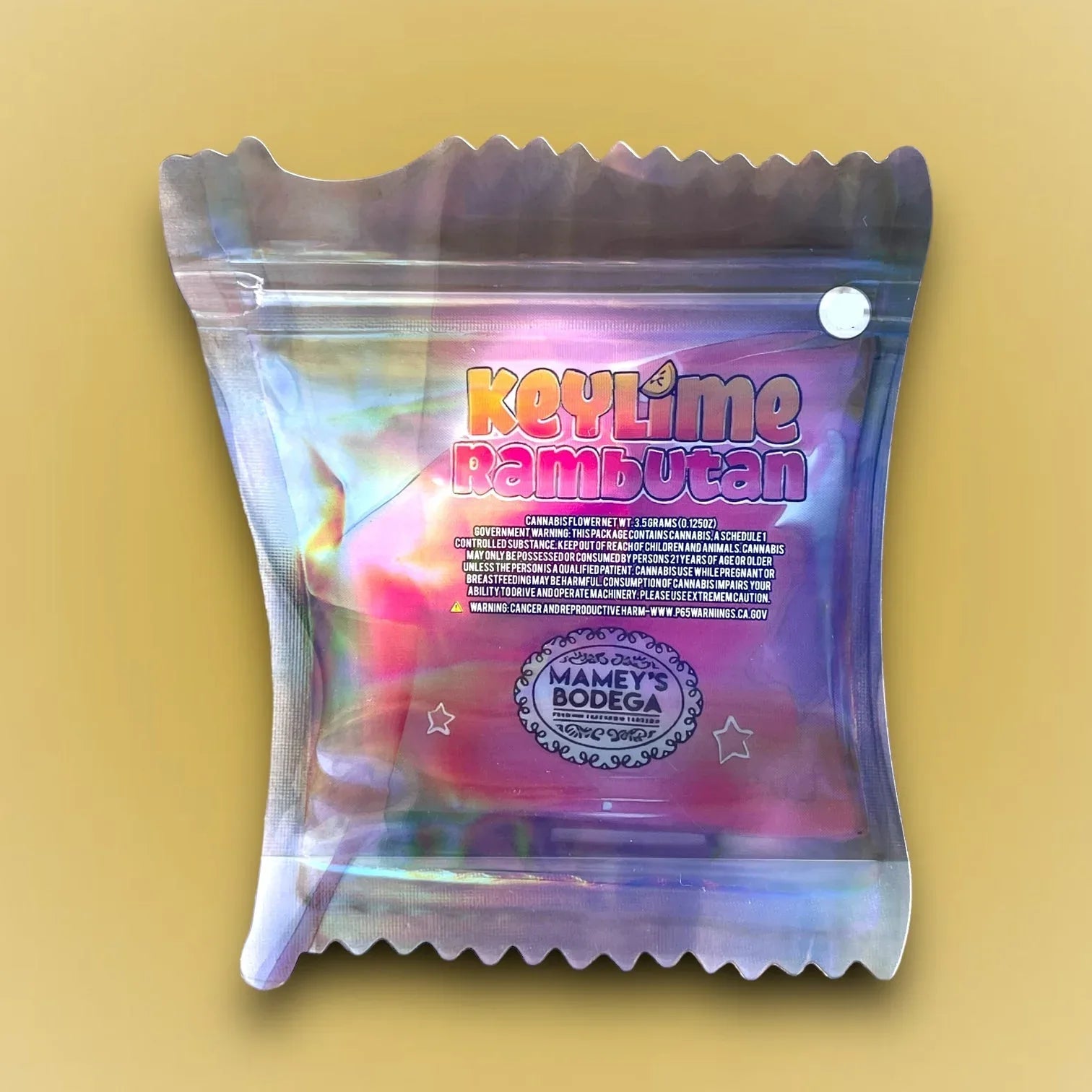 Keylime Rambutan 3.5G Mylar Bags- Mameys Bodega Packaging Only Transparent Bag - Black Unicorn Hub