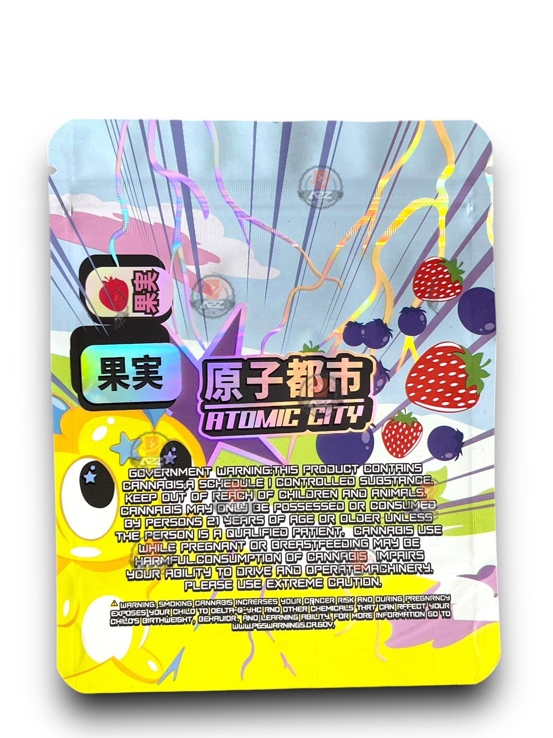 Atomic City Star berry Blasters Mylar Bags 3.5g Holographic