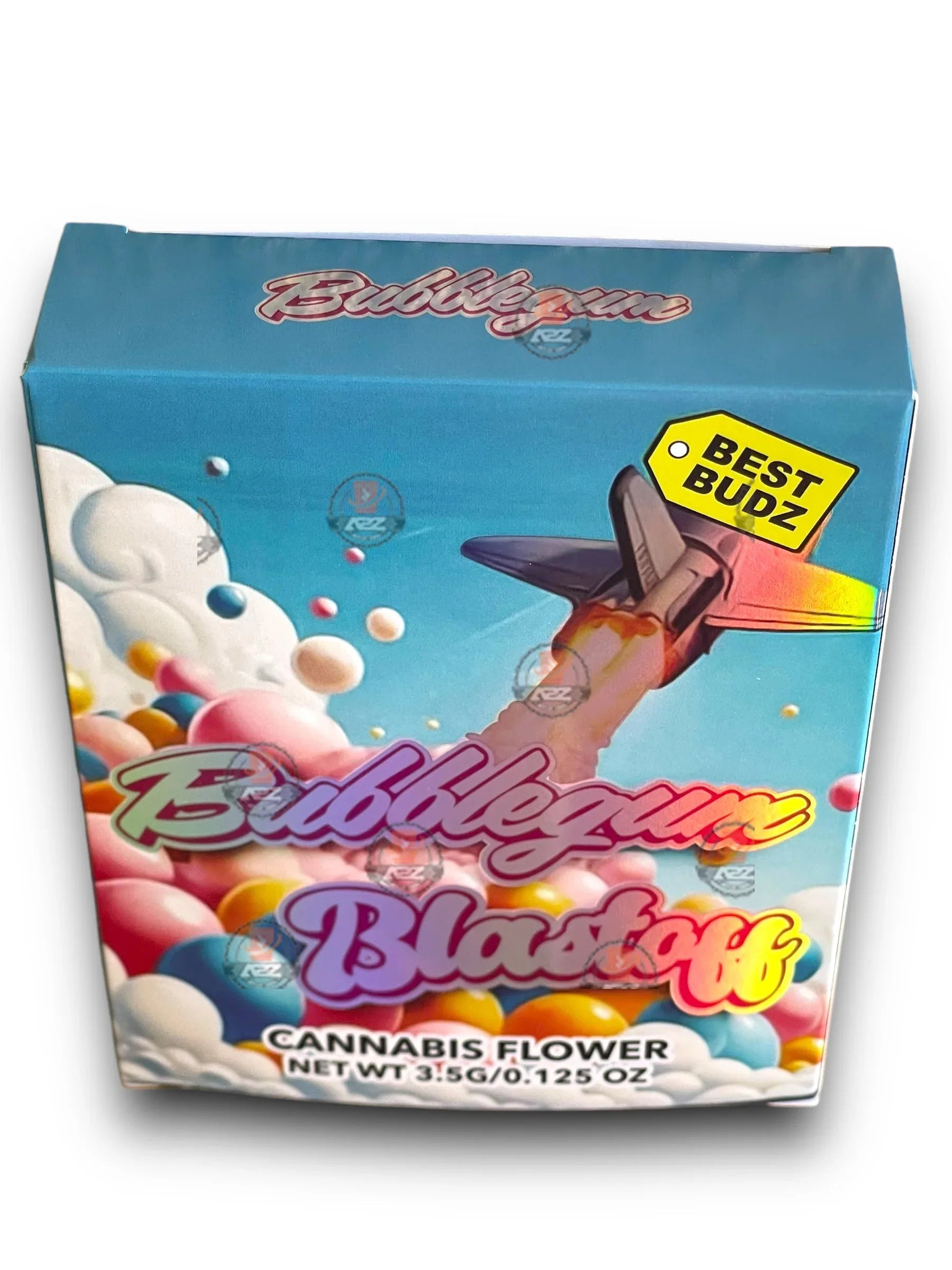 Best Budz Bubblegum Blastoff Mylar Bags with Boxes 3.5g Box Packaging Holographic - Black Unicorn Hub