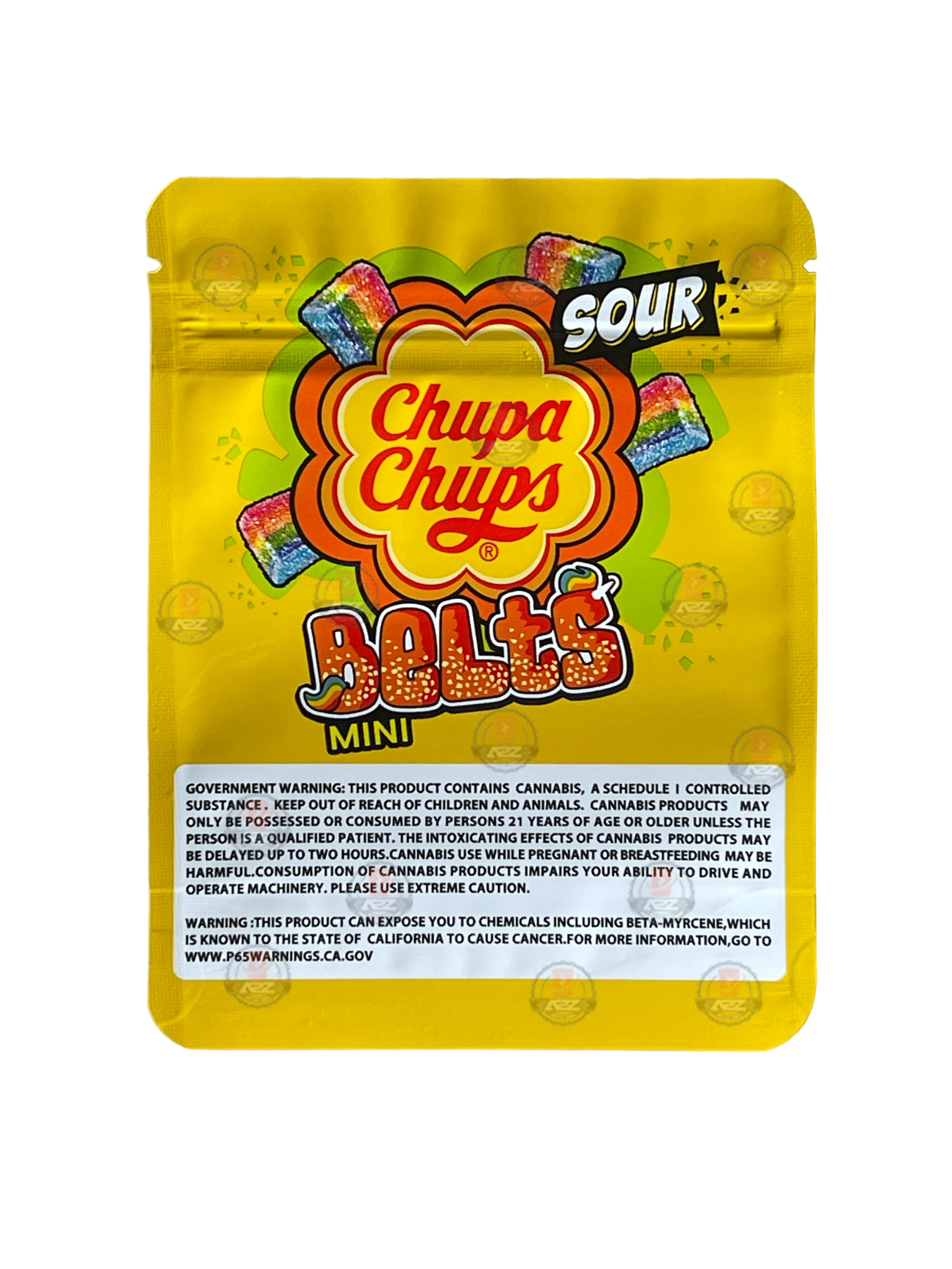 Chupa Chups Belts Sour Mini3.5g Mylar Bag