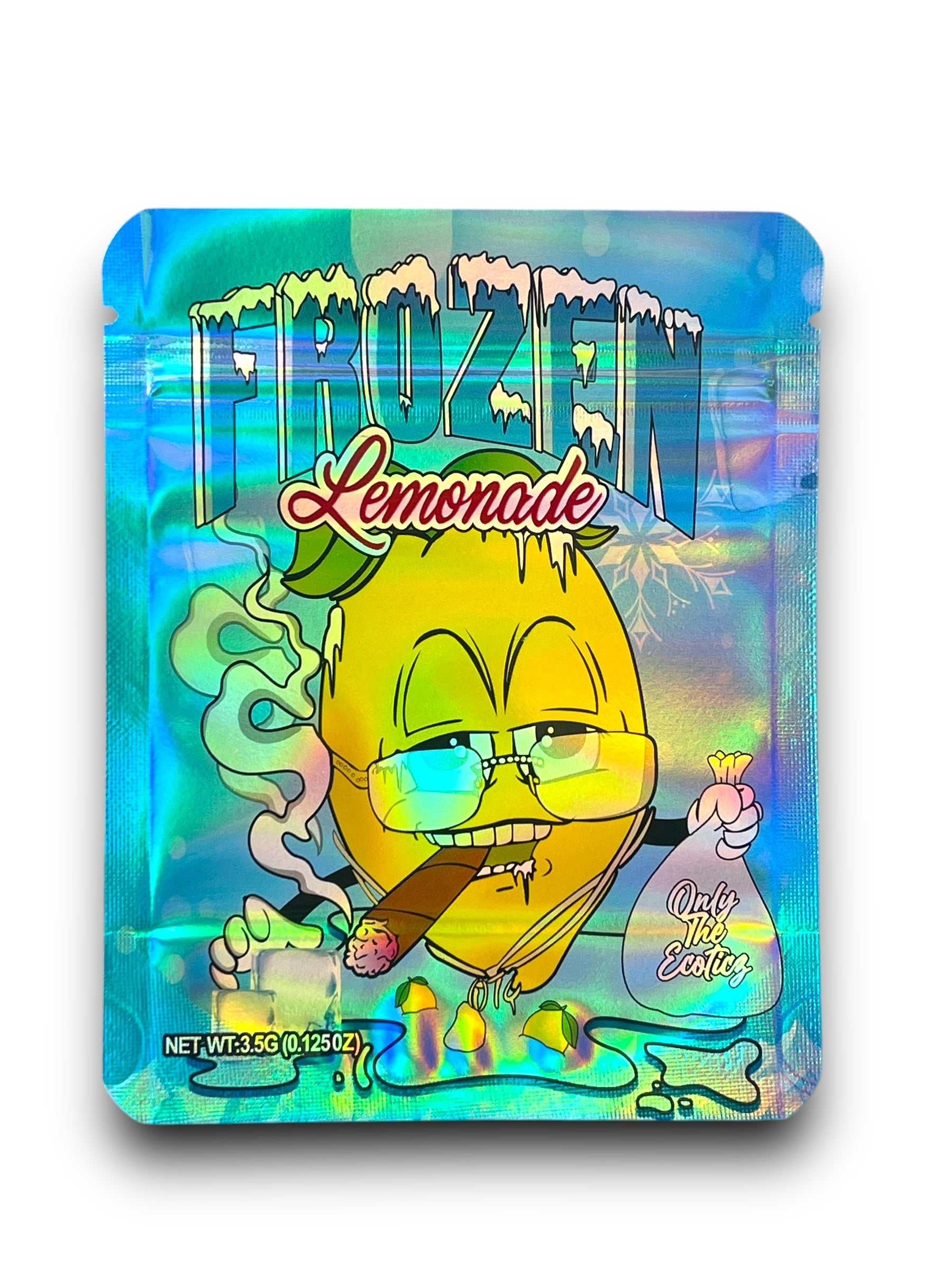 Frozen Lemonade Mylar Bags 3.5g Holographic Only the Exotics