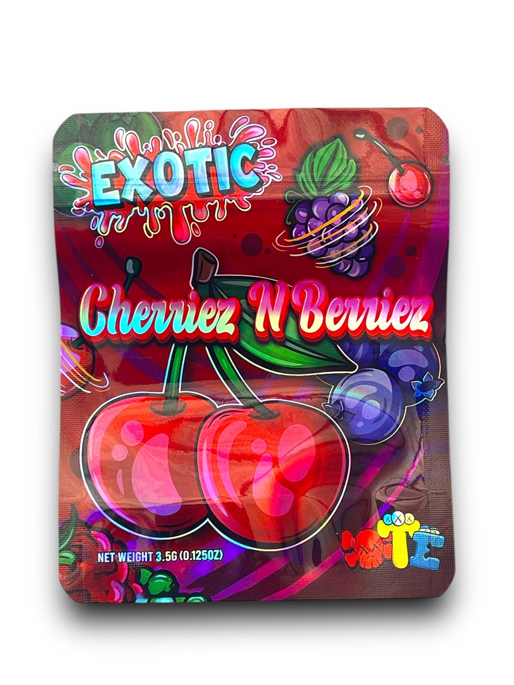 Exotic Cherriez N Berriez Mylar Bags 3.5g Holographic