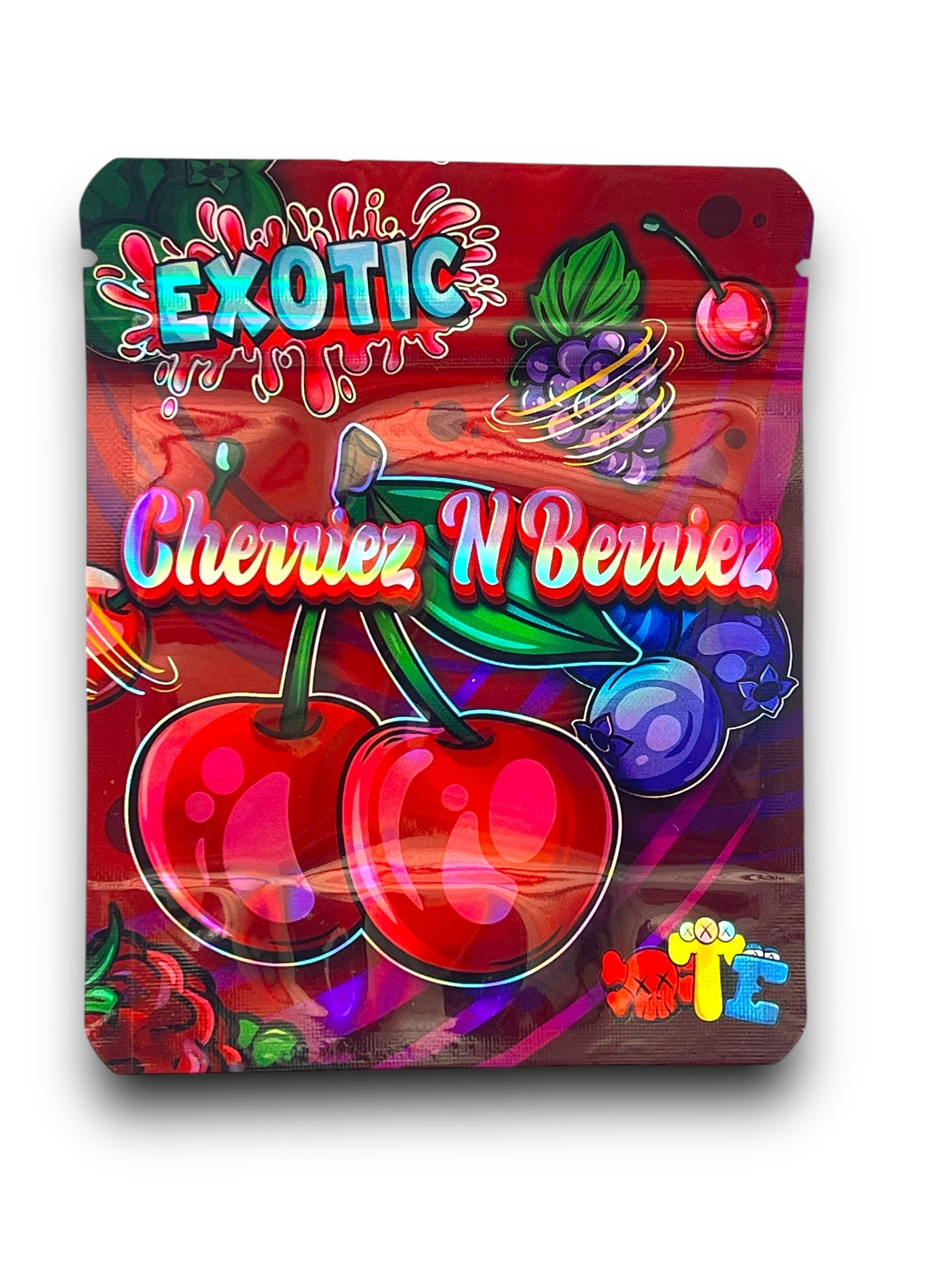 Exotic Cherriez N Berriez Mylar Bags 3.5g Holographic