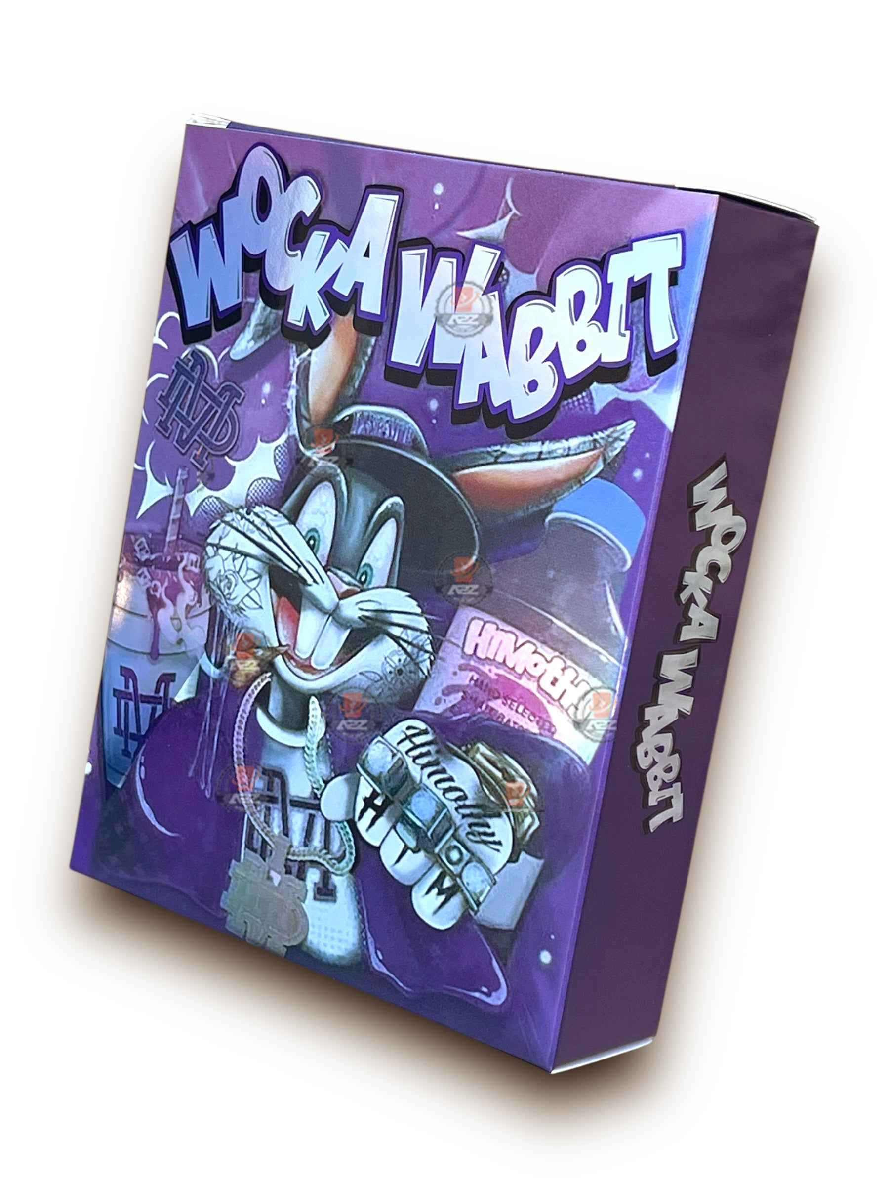 Wocka Wabbit Mylar Bags with Boxes 3.5g Box Packaging Holographic