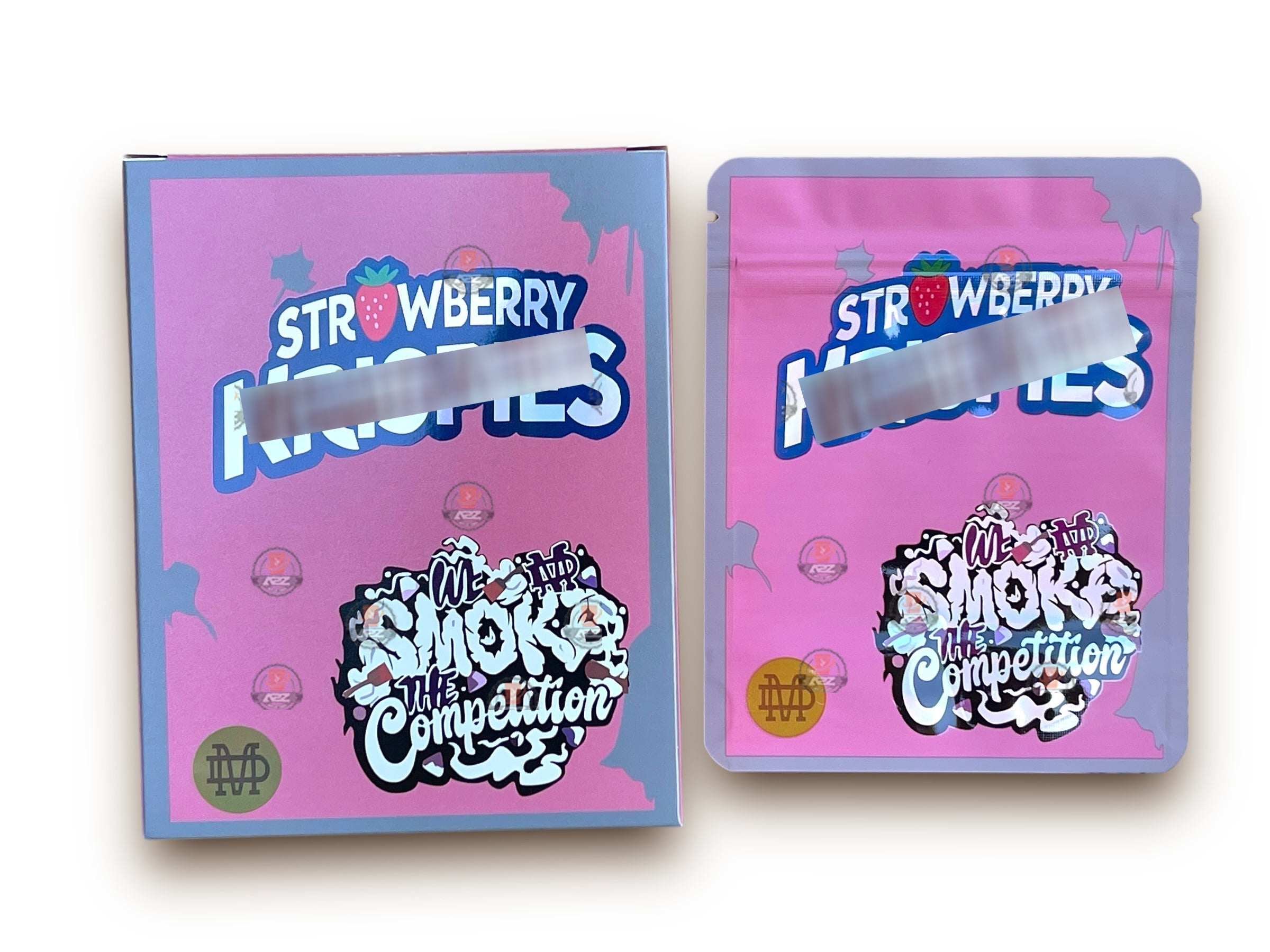 Strawberry Mylar Bags with Boxes 3.5g Box Packaging Holographic