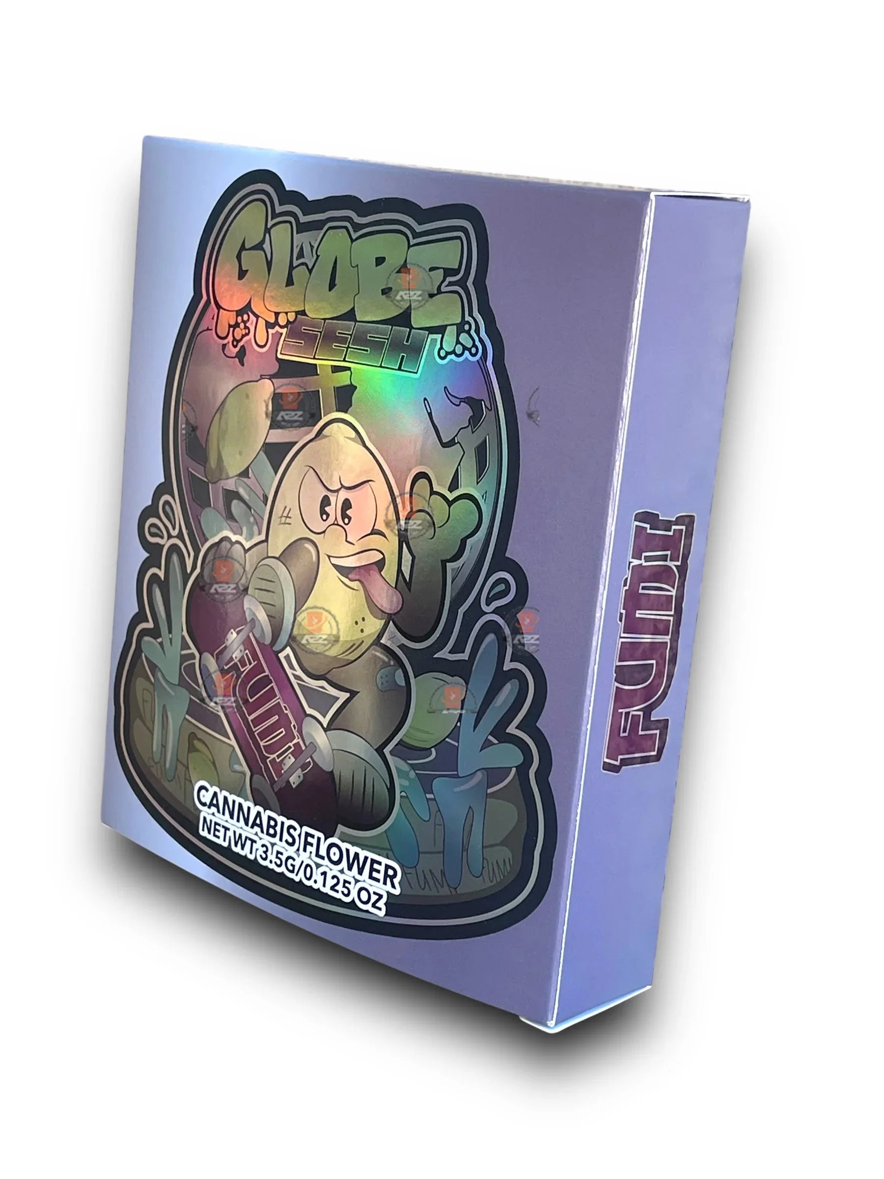 Fumi Globe Sesh Mylar Bags with Boxes 3.5g Box Packaging Holographic - Black Unicorn Hub