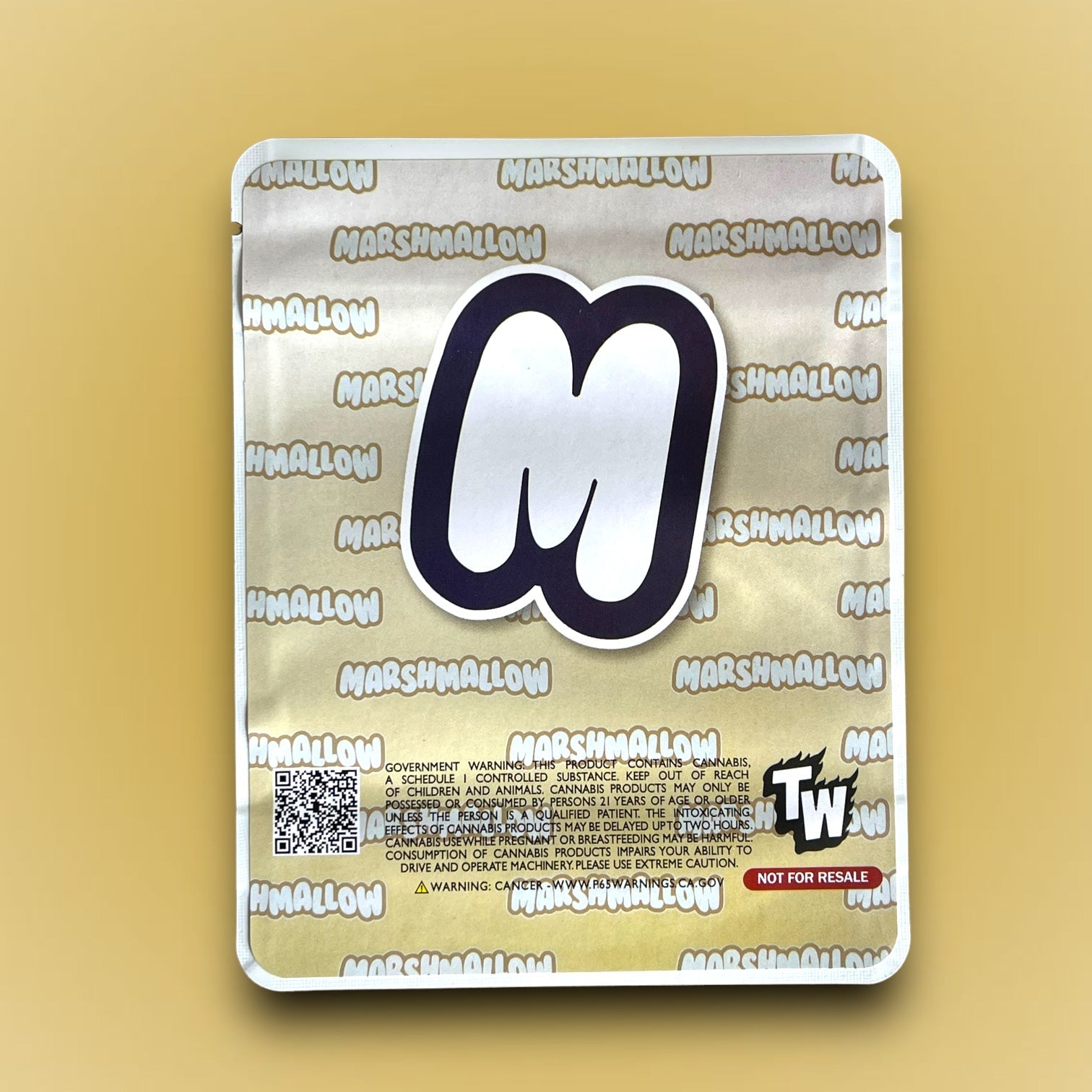 Triple Stack Smorez Marshmallow Mylar Bags 3.5g Sticker base Bag -With stickers and labels