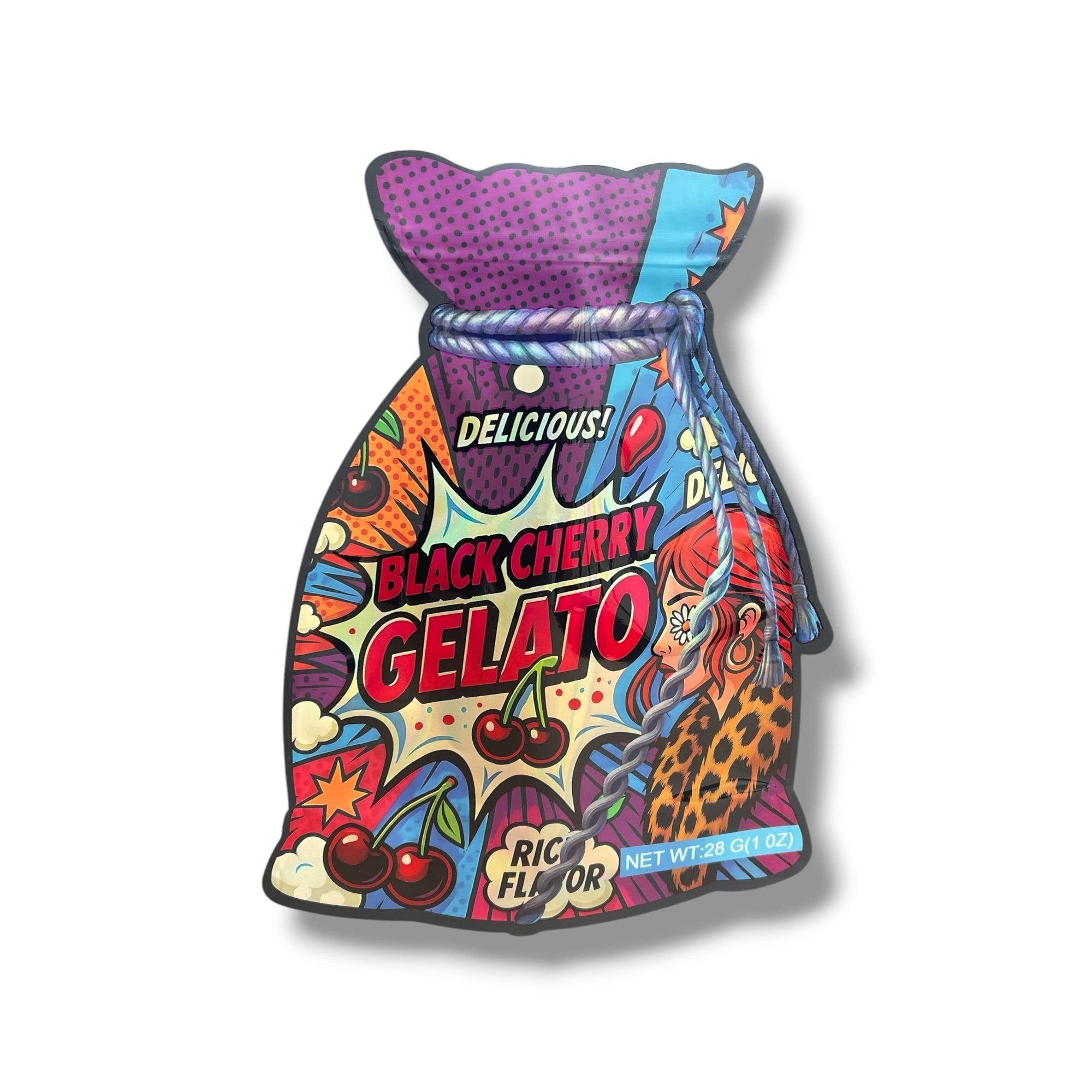 Black Cherry Gelato 1 OZ 28G empty Mylar bag 1 ounce (50 Count)