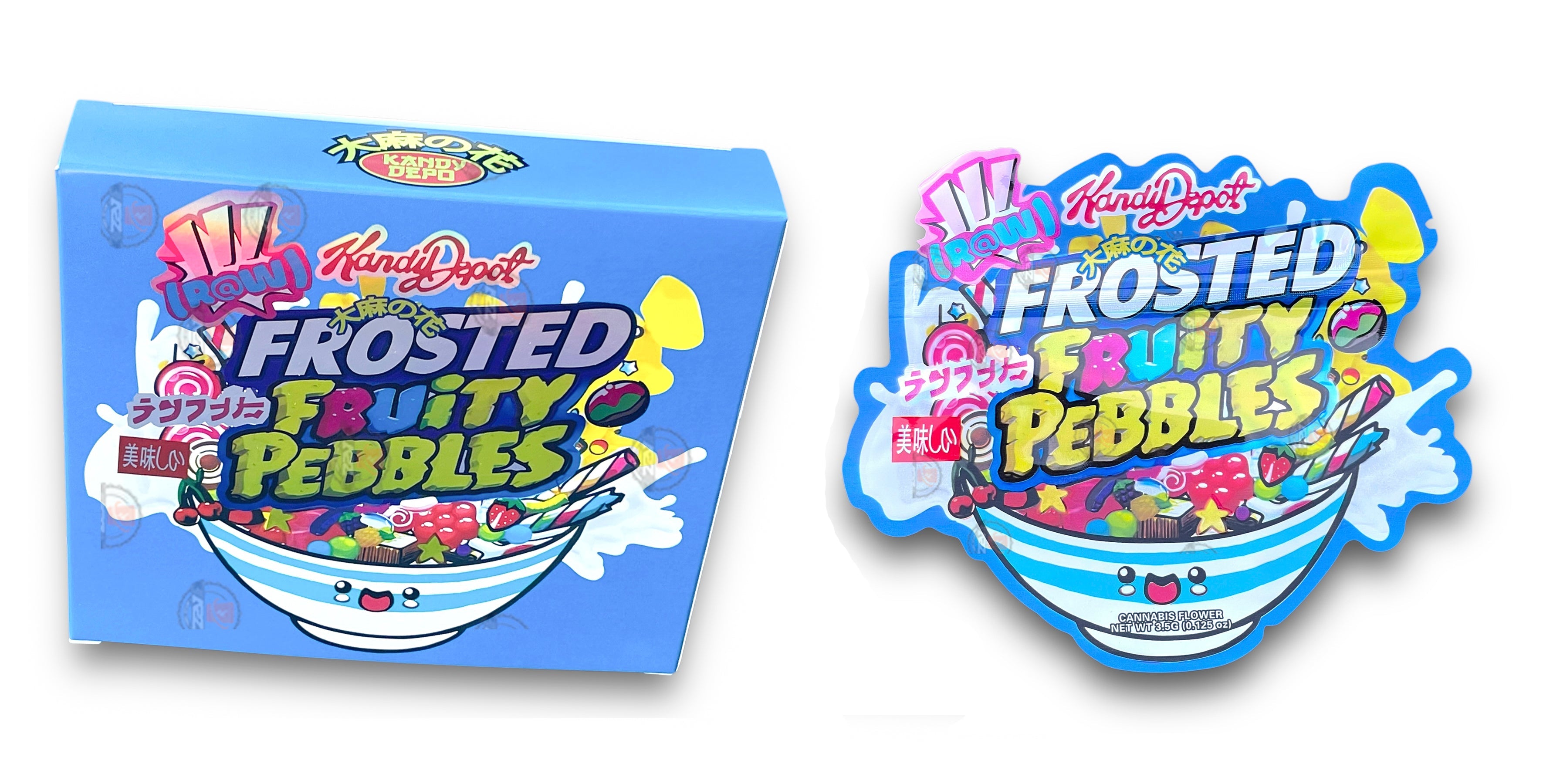 Kandy Depo Frosted Mylar Bags with Boxes 3.5g Box Packaging Holographic