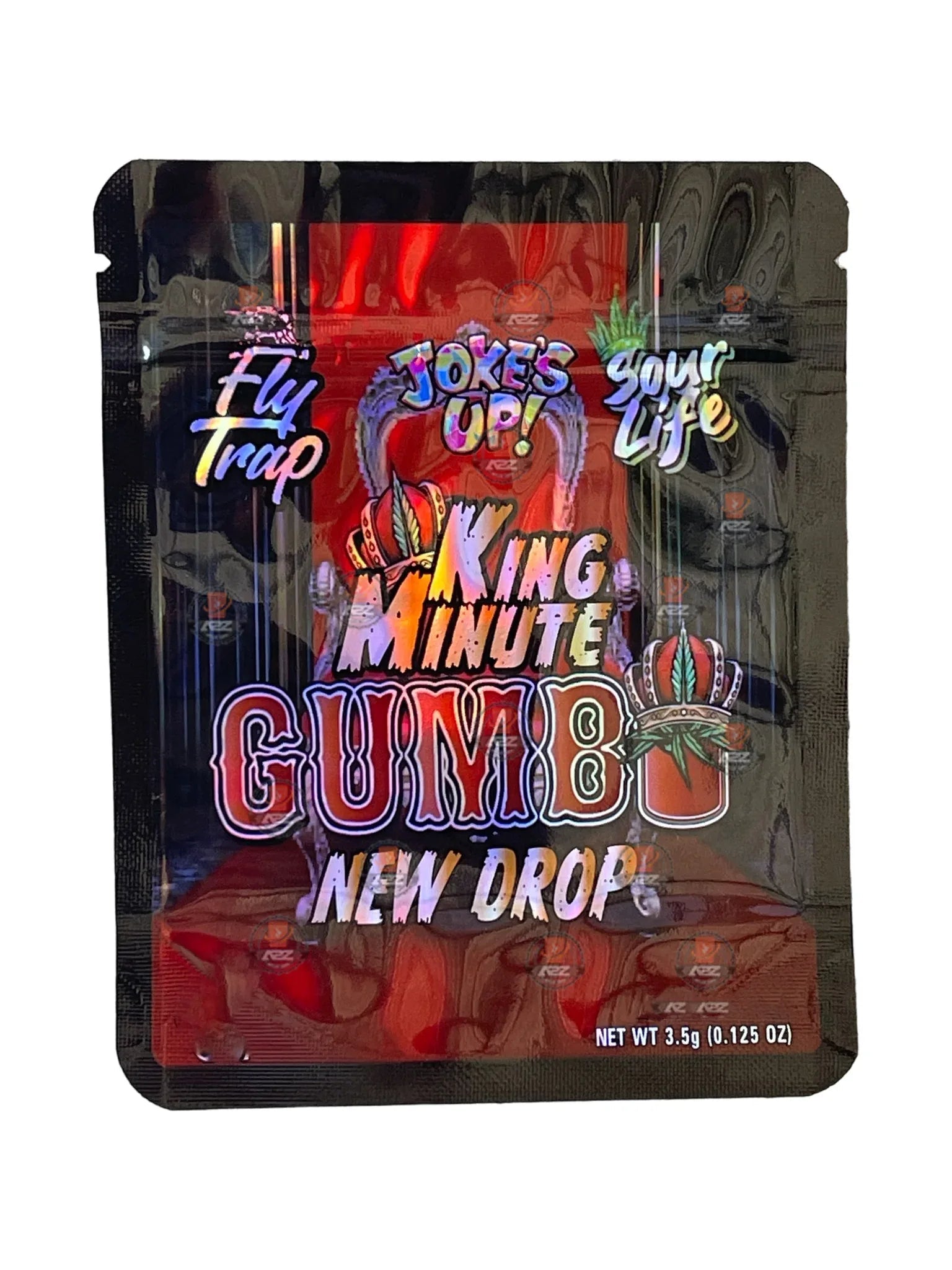 King Minute Gumbo New Drop 3.5g Mylar Bag Holographic Jokes Up - Black Unicorn Hub