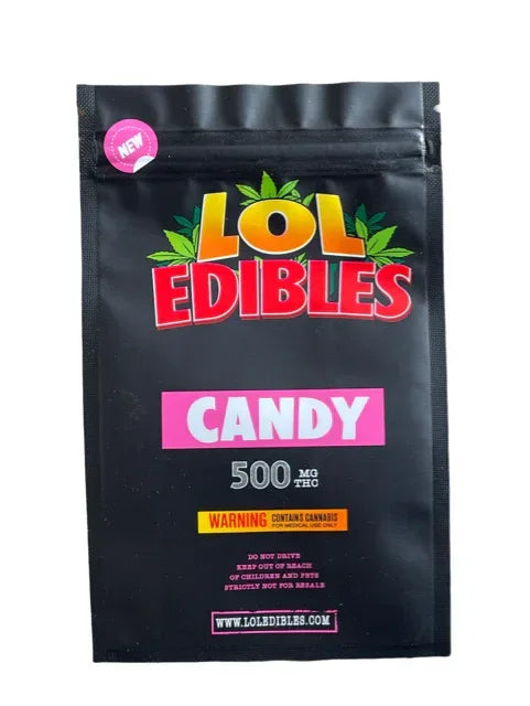 LOL Edibles Candy 500mg Mylar bags packaging only - Black Unicorn Hub