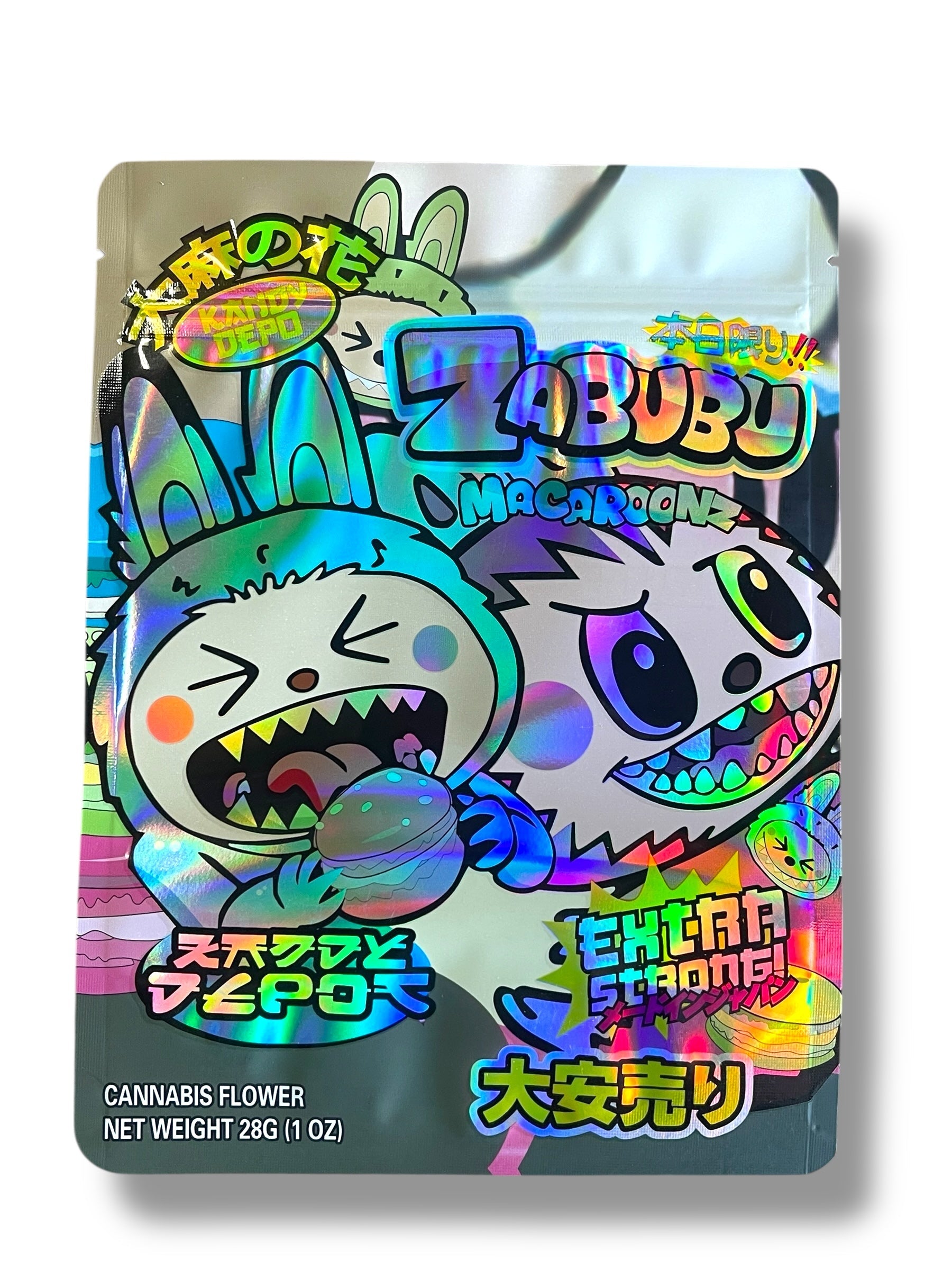 Kandy Depo Zabubu Macaroonz 1 OZ  28G empty Mylar bag 1 ounce (50 Count)