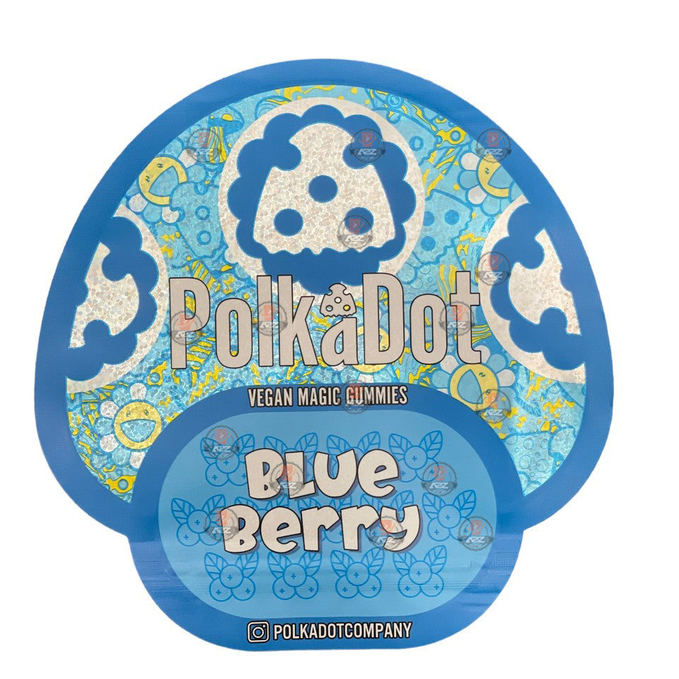 Polkadot Gummies Blueberry Mylar bags 3.5g (Empty Bag-Packaging only)