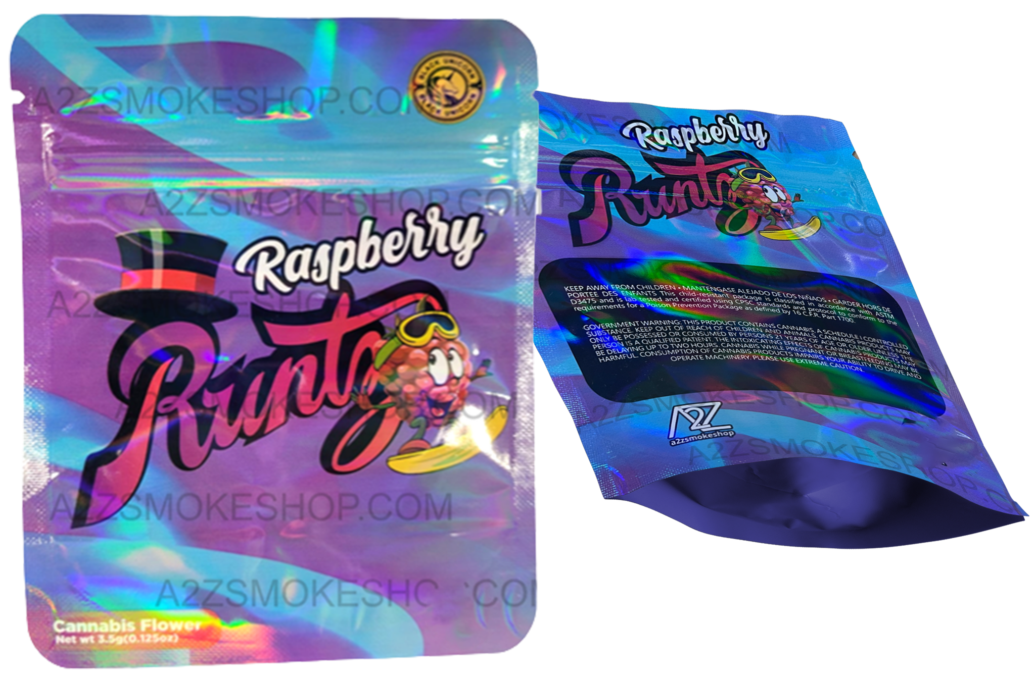 Black Unicorn Raspberry Runtz Holographic Mylar bag 3.5g