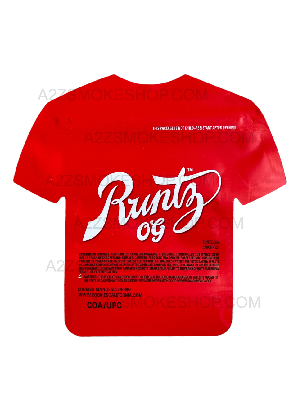 Runtz Red Cut out Mylar Bags by 3.5 Grams Smell Proof Die Cut