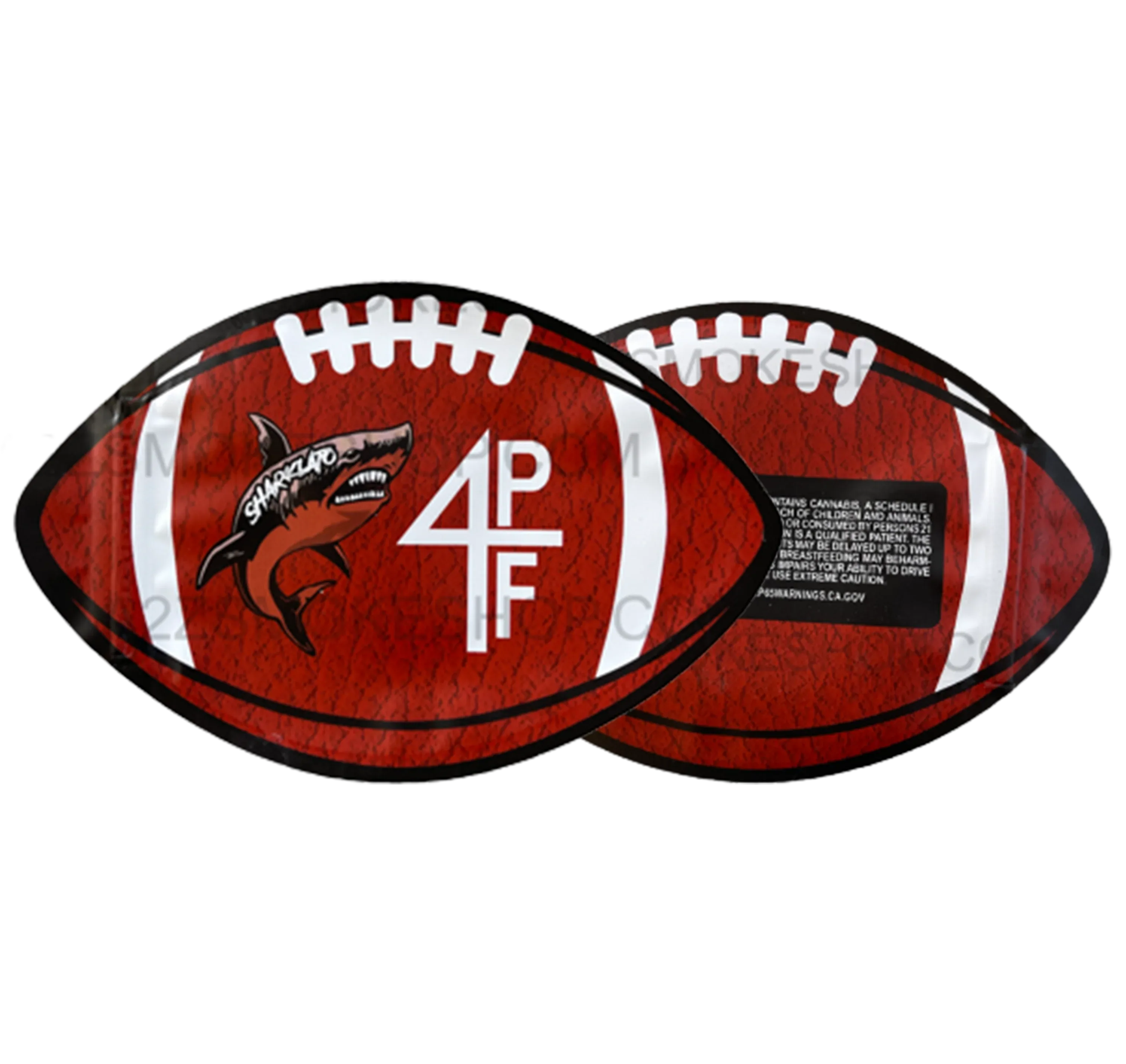 Football Sharklato cut out Mylar zip lock bag 3.5G - Black Unicorn Hub