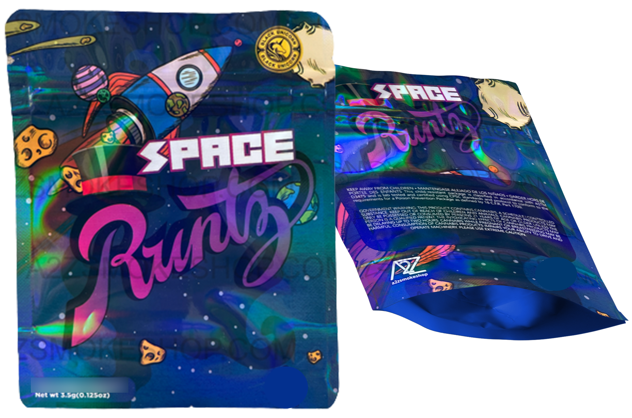 Black Unicorn-Space Runtz Holographic Mylar bag 3.5g