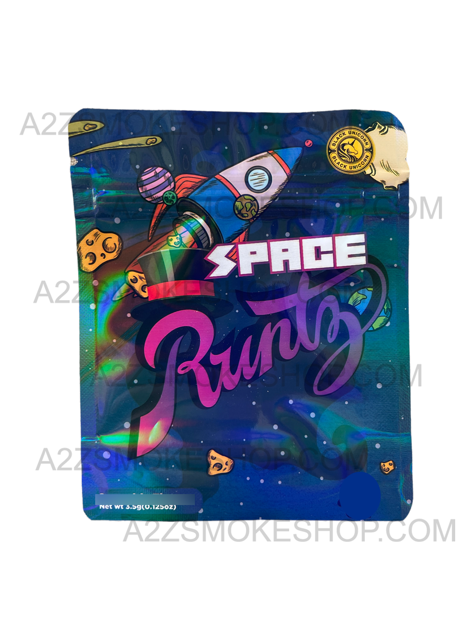 Black Unicorn-Space Runtz Holographic Mylar bag 3.5g