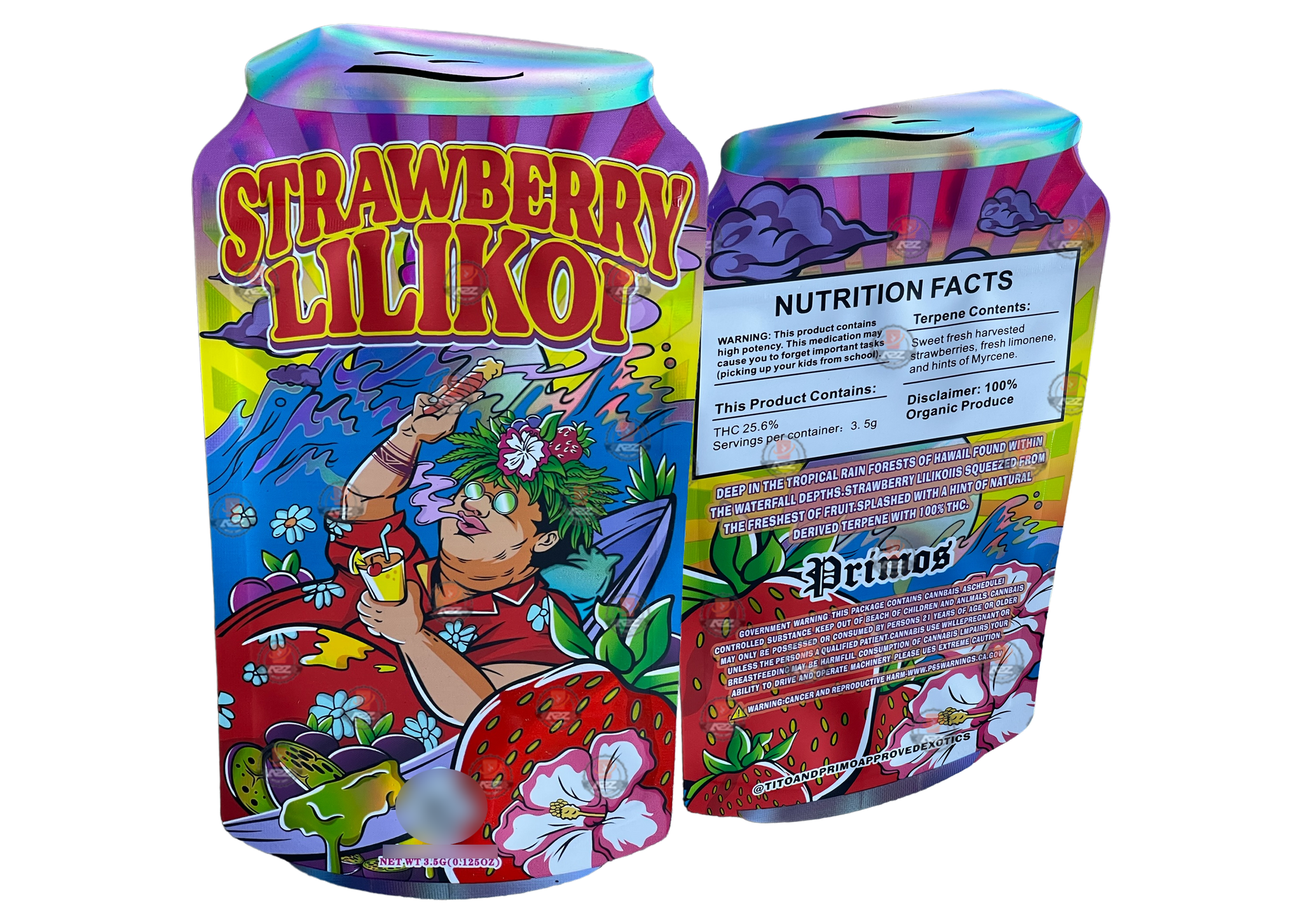 Strawberry Lilikoi Mylar Bag 3.5G Holographic Cut Out