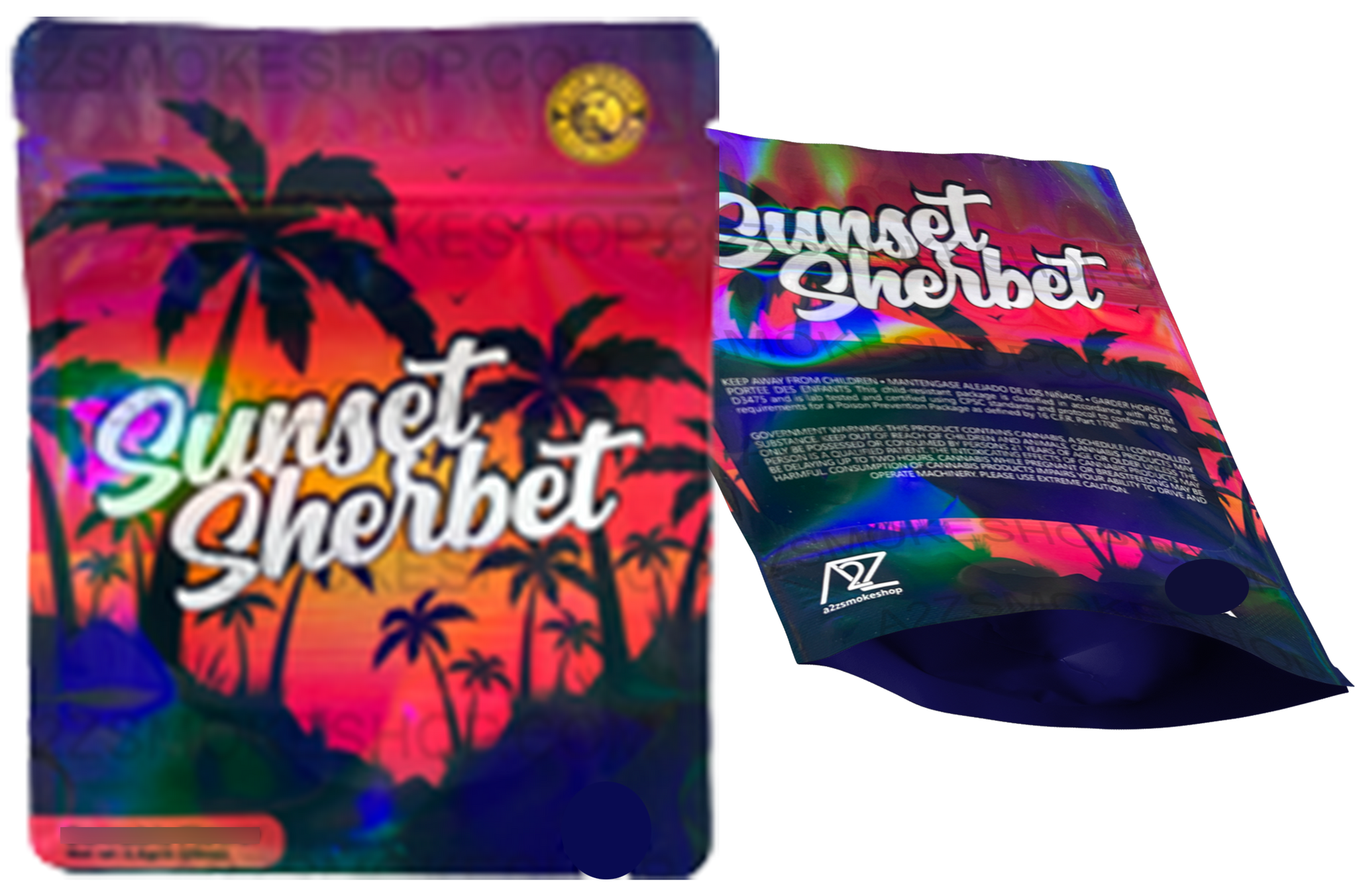 Black Unicorn-Sunset Sherbert Holographic Mylar bag 3.5g