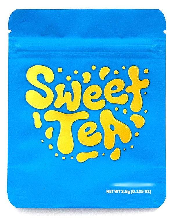 Cookies Sweet Tea Mylar Bags 3.5 Grams Smell Proof Resealable Bags w/ Holographic Authenticity Stickers