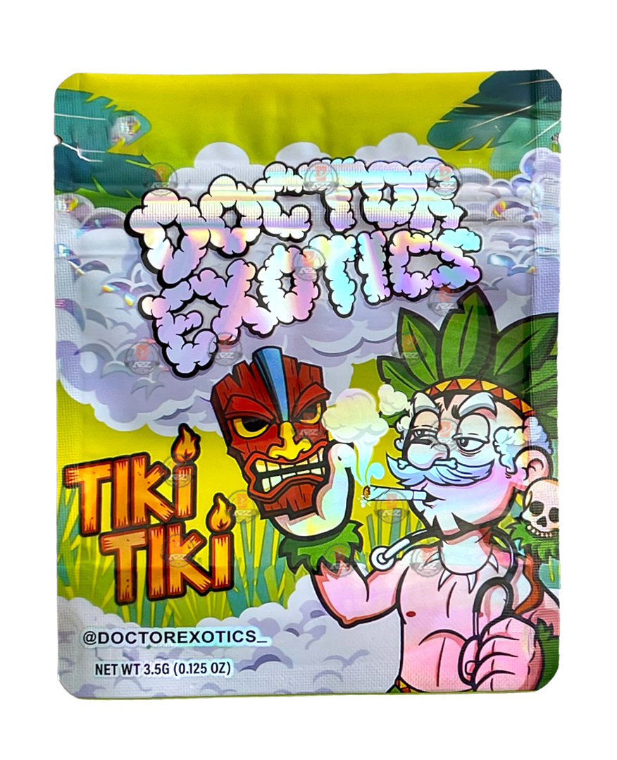 Doctor Exotics Tiki Tiki 3.5g Mylar bag Empty Packaging