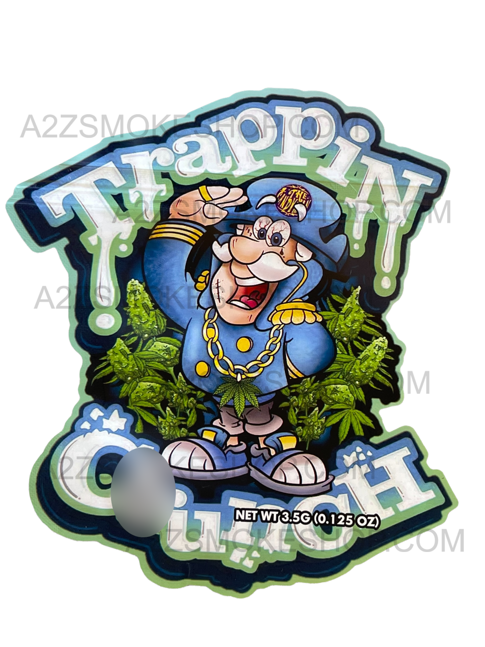 Trappin Crunch cut out Mylar bag 3.5g Captain Crunch Can use for any strain