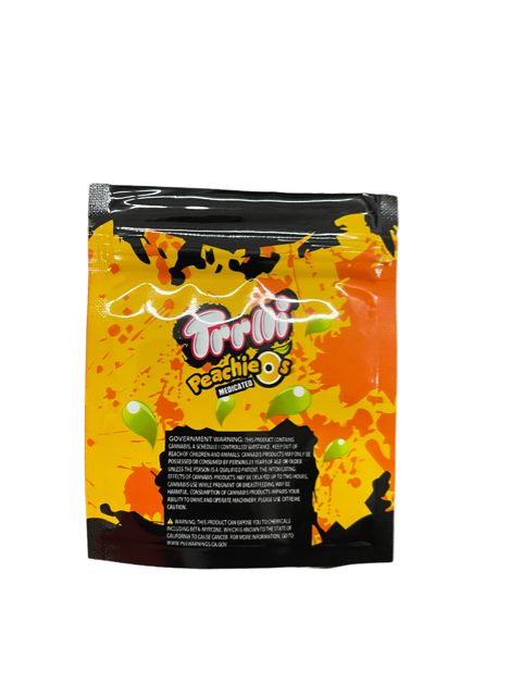 Trrlli Peachies puffs 600mg Mylar bags packaging only