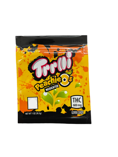 Peachies puffs 600mg Mylar bags packaging only