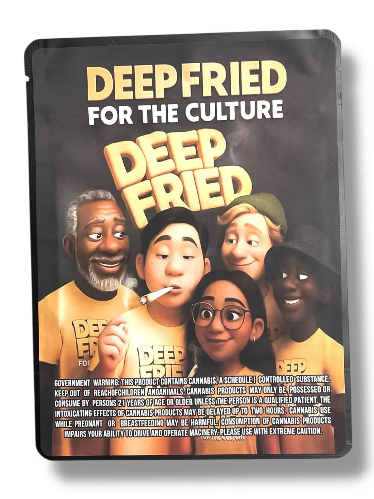 Deep Fried for the Culture Combo Sticker Mylar Bags | 16oz, 1oz & 3.5g - Black Unicorn Hub