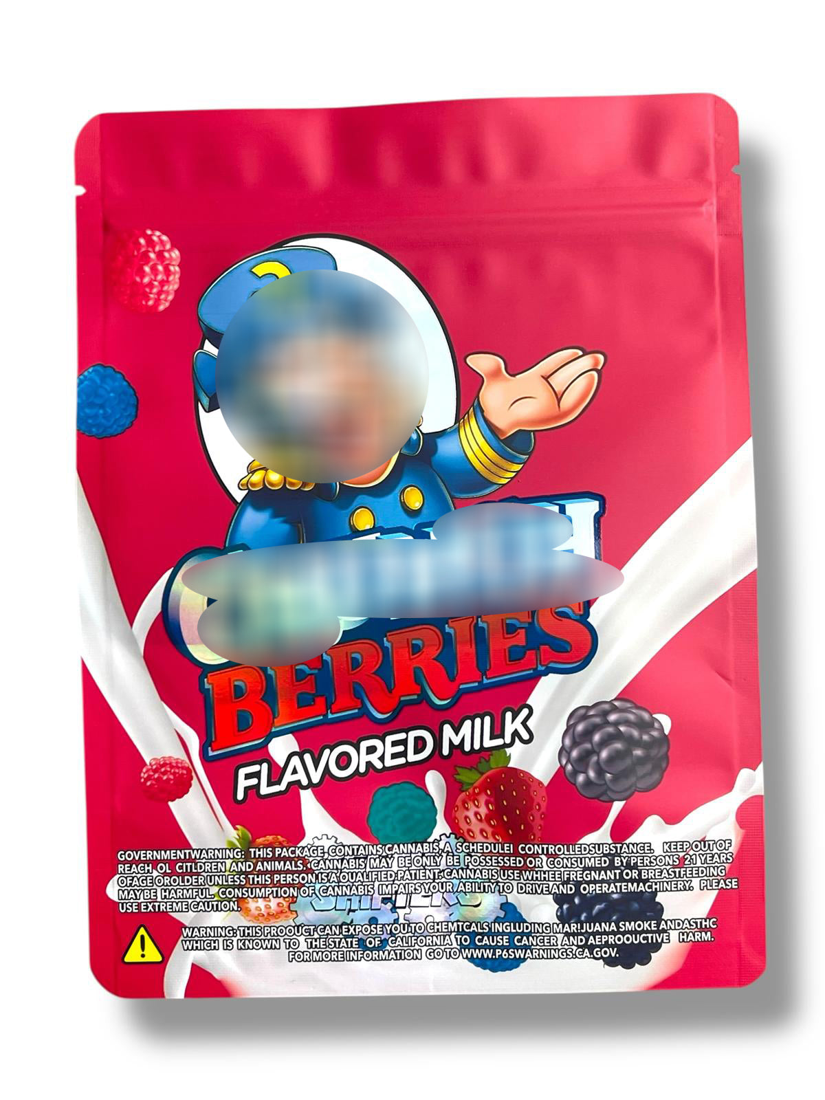Berries Flavored Milk 1 OZ  28G empty Mylar bag 1 ounce (50 Count) Gear Shifters