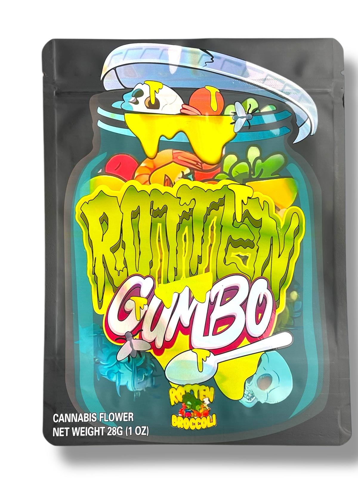 Rotten Gumbo 1 OZ  28G empty Mylar bag 1-ounce (50 Count)