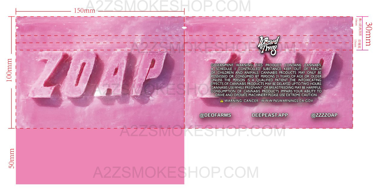 Zoap Wizerd Trees cut out Mylar Bags 3.5g Die Cut