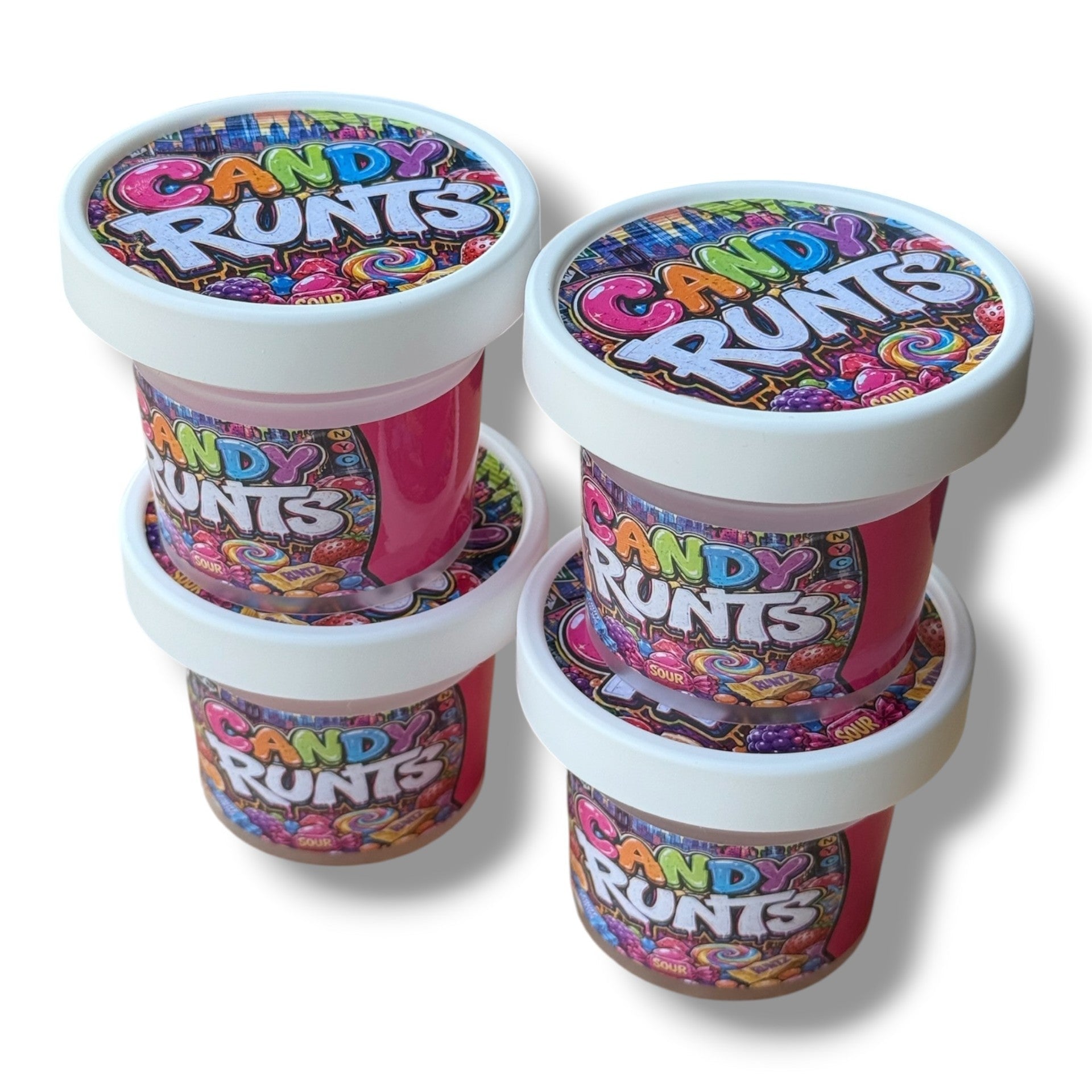 Candy Runts Ice Cream Style 3.5G Plastic Jars with Display Boxes – Packaging Only