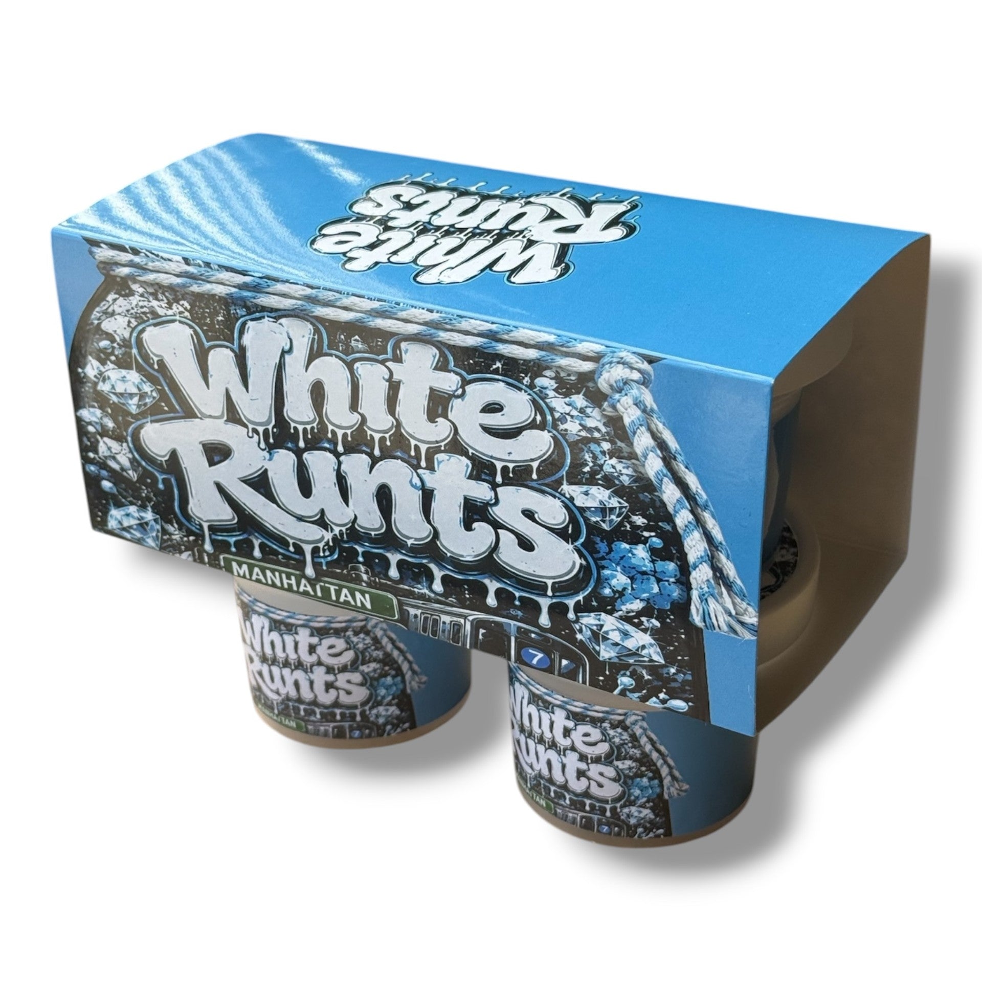 White Runts Ice Cream Style 3.5G Plastic Jars with Display Boxes – Packaging Only
