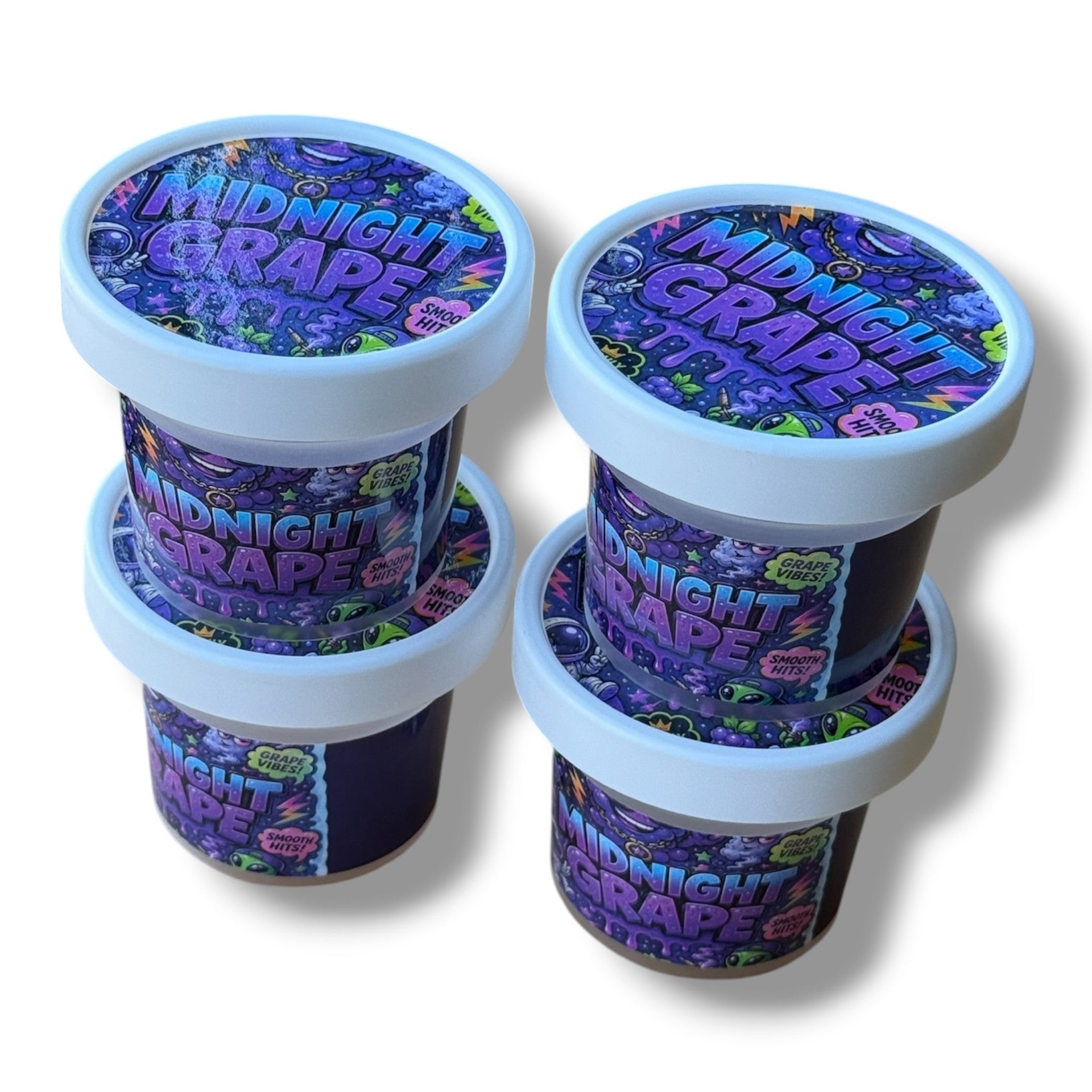 Midnight Grape Ice Cream Style 3.5G Plastic Jars with Display Boxes – Packaging Only