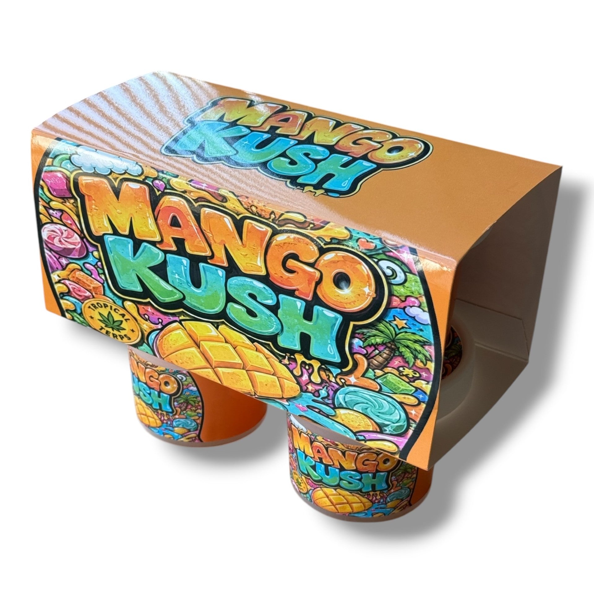 Mango Kush Ice Cream Style 3.5G Plastic Jars with Display Boxes – Packaging Only