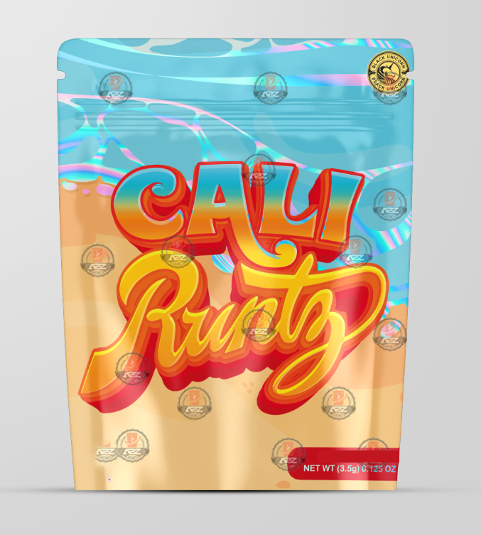 Cali Runtz Holographic Mylar bag 3.5g - Black Unicorn - Packaging only