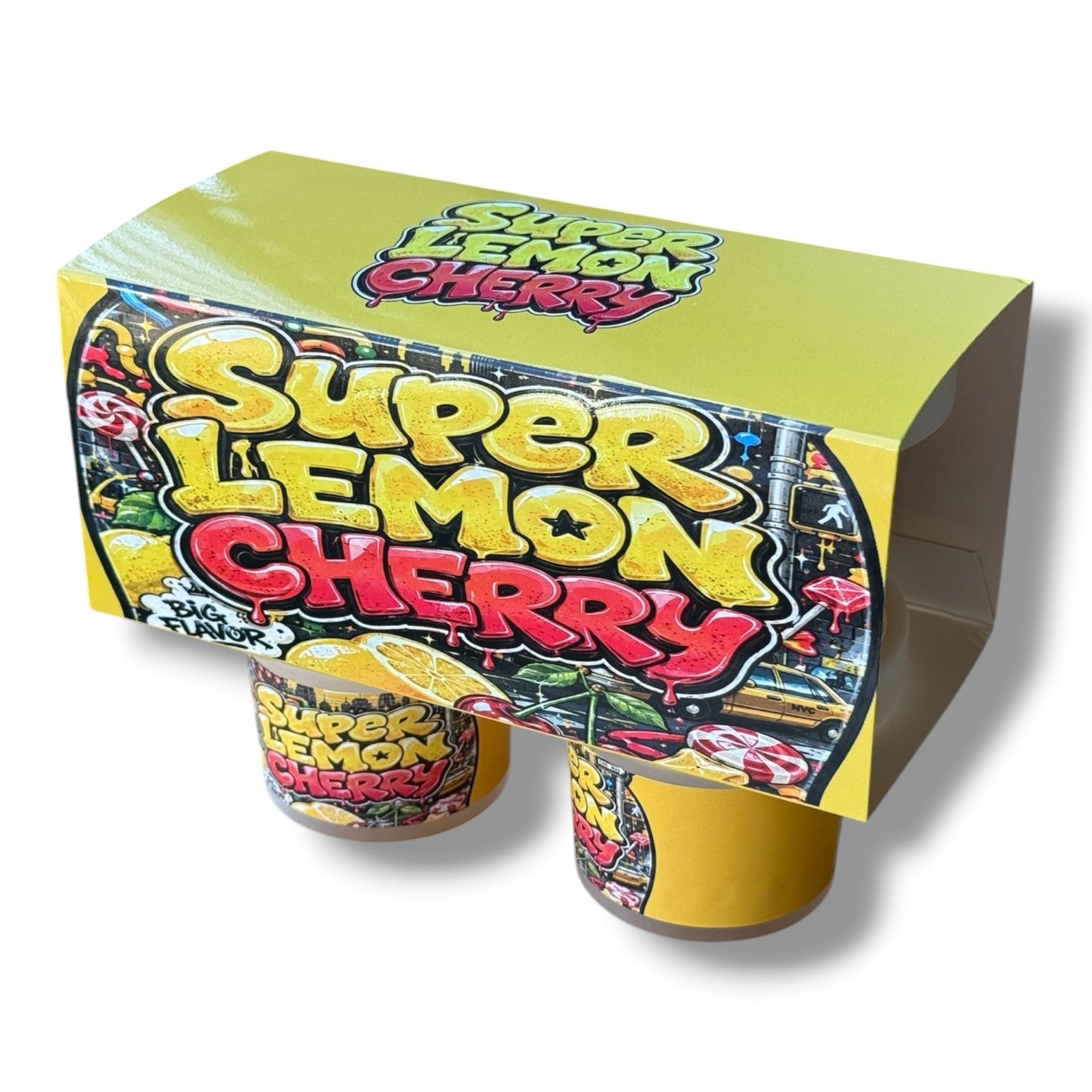 Super Lemon Cherry Ice Cream Style 3.5G Plastic Jars with Display Boxes – Packaging Only