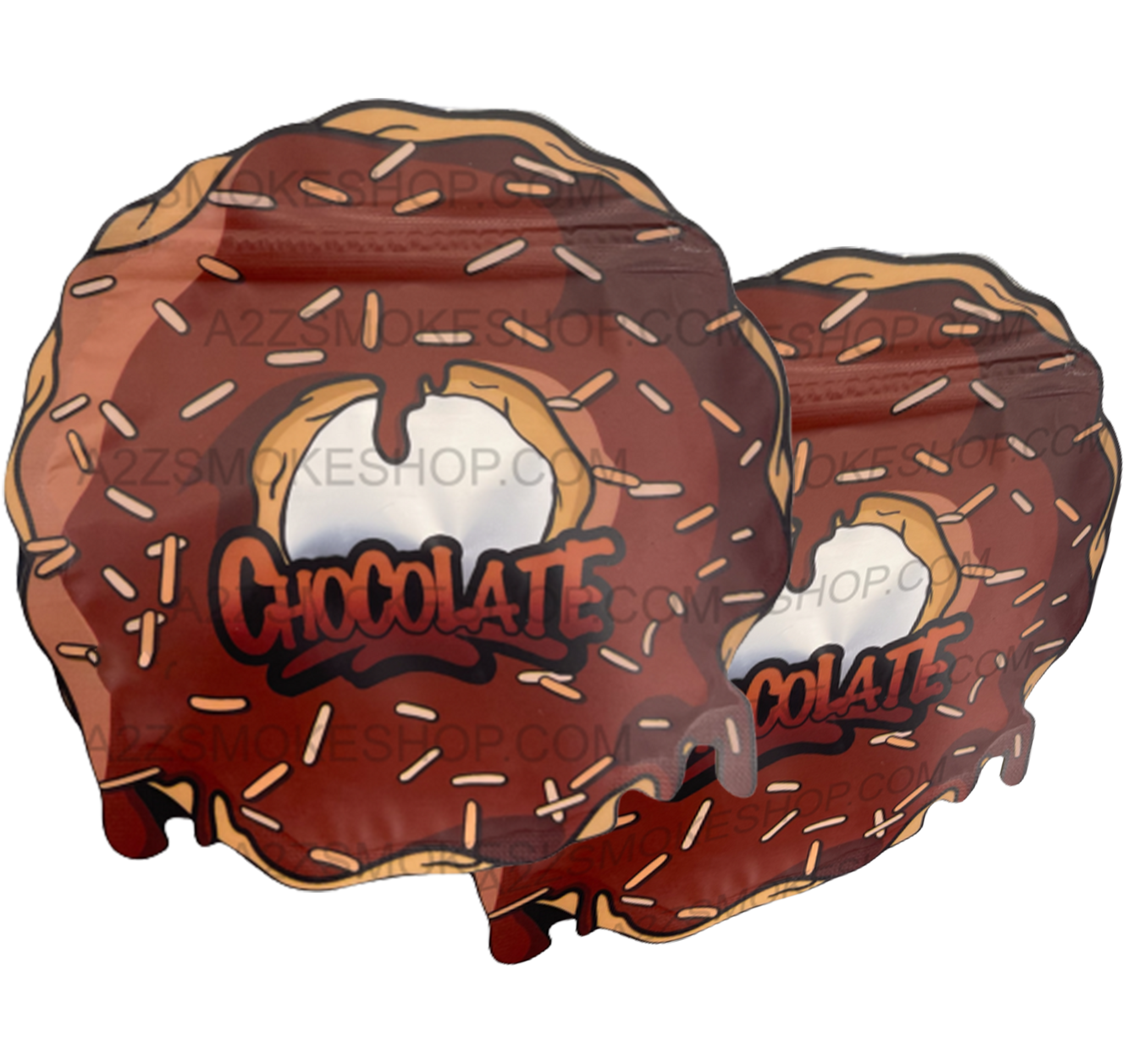 Chocolate Donut cut out Mylar zip lock bag 3.5G