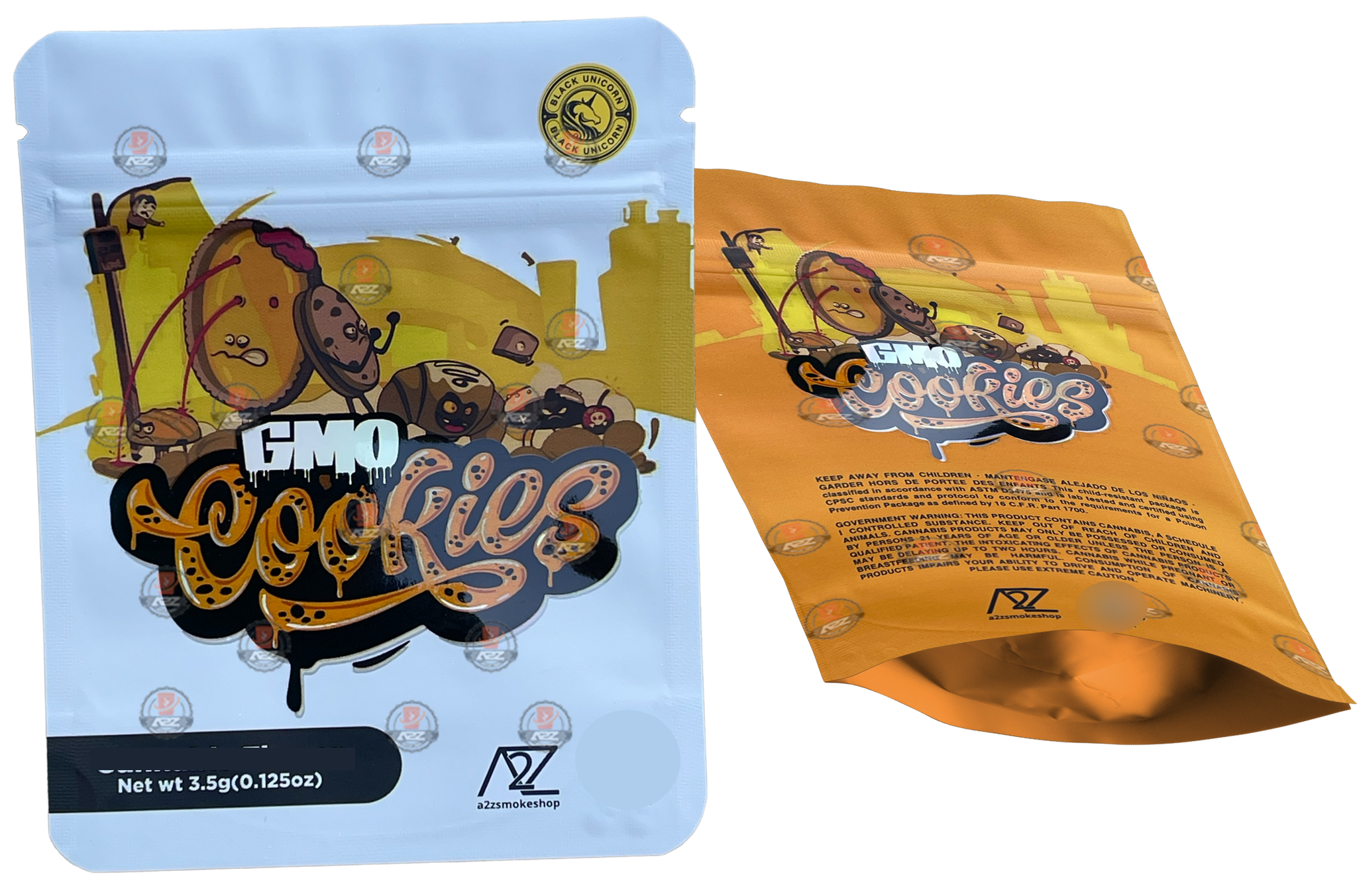 Black Unicorn - GMO Cookies Holographic Mylar bag 3.5g  For Flower