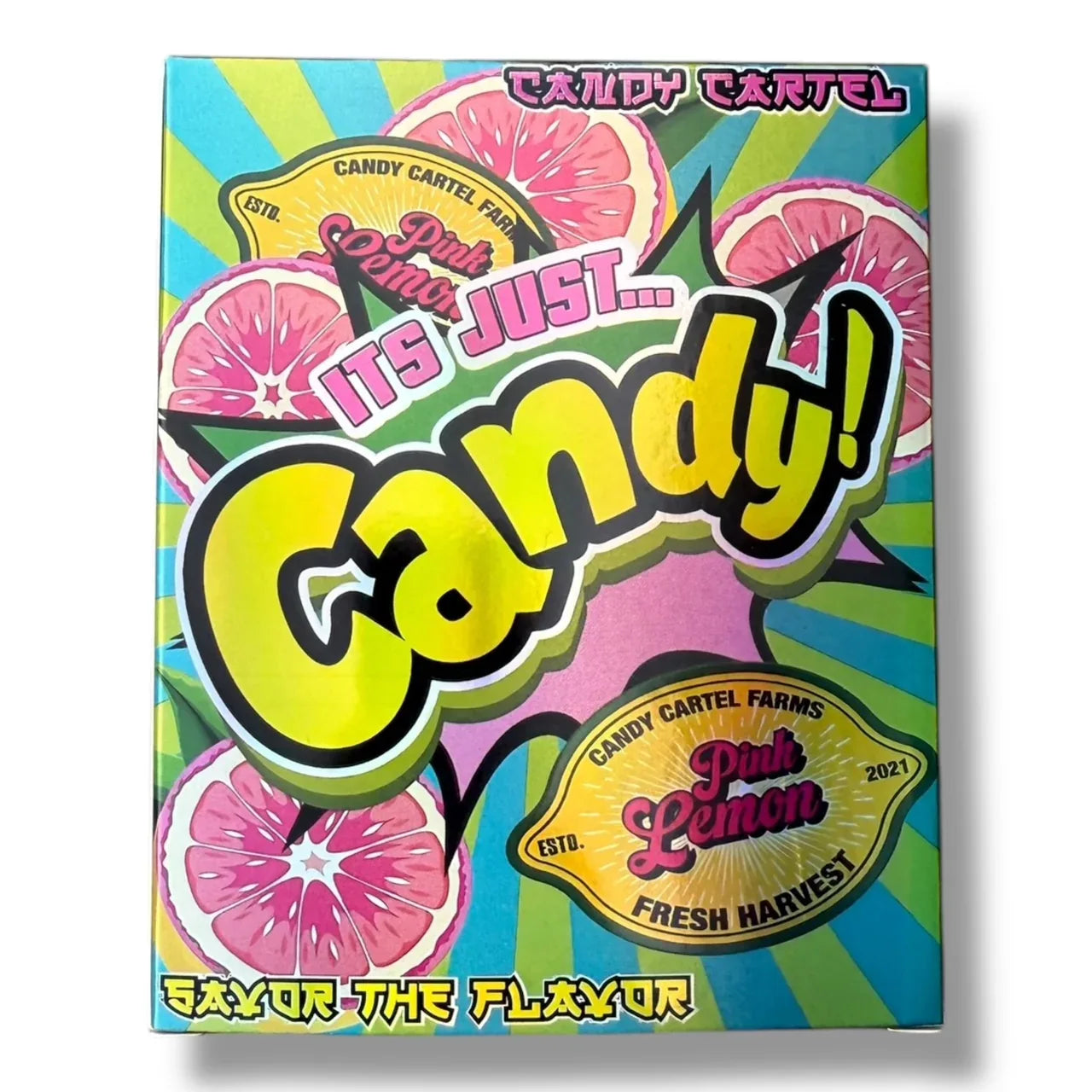 Candy Pink Lemon Mylar Bags with Boxes 3.5g Box Packaging Candy Cartel - Black Unicorn Hub