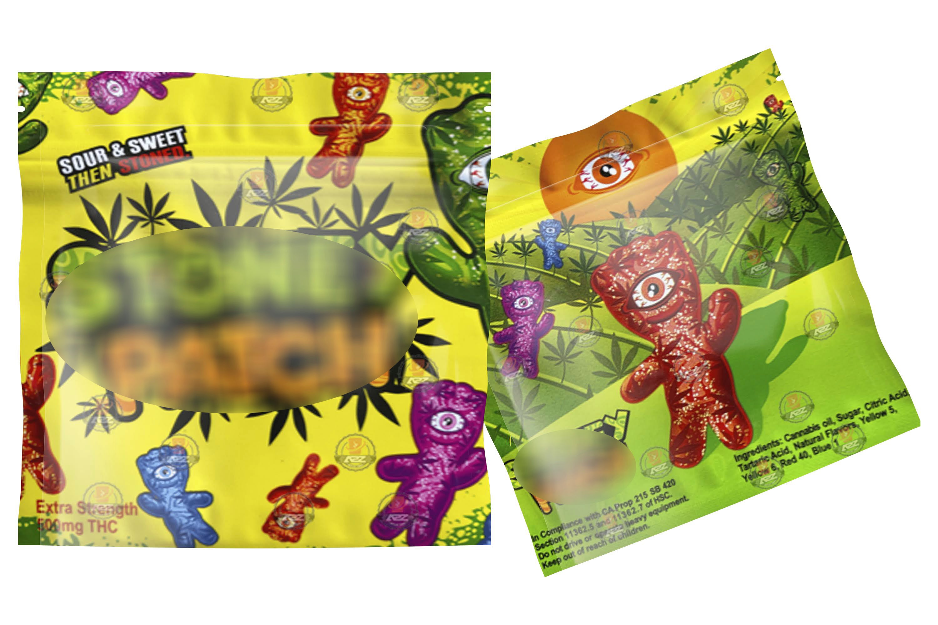 Patch Gummies  500mg Mylar bags Edible- PACKAGING ONLY
