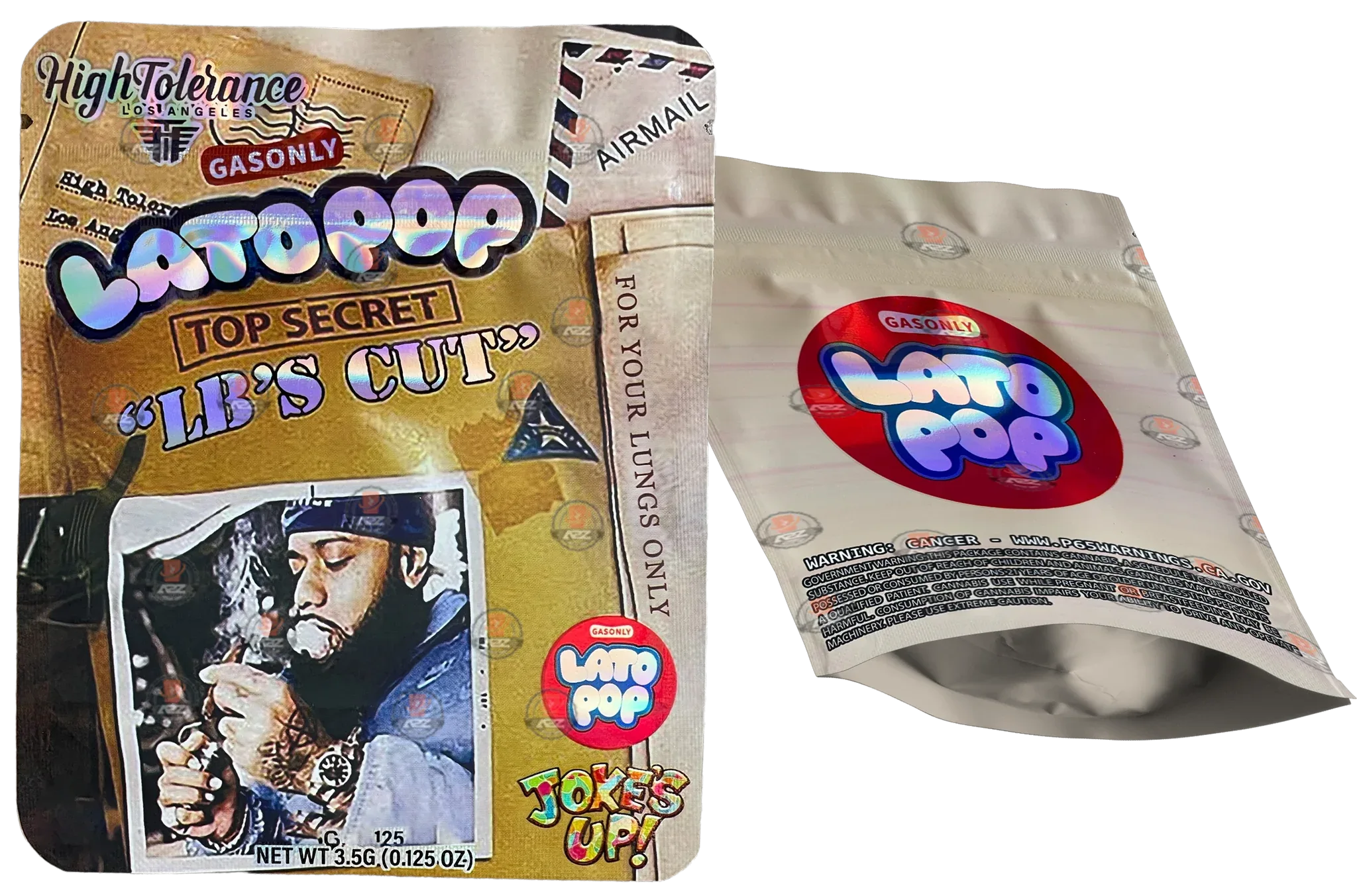 LB'S CUT Top Secret 3.5g Mylar bag High Tolerance-Jokes up- Lato Pop Collab - Black Unicorn Hub