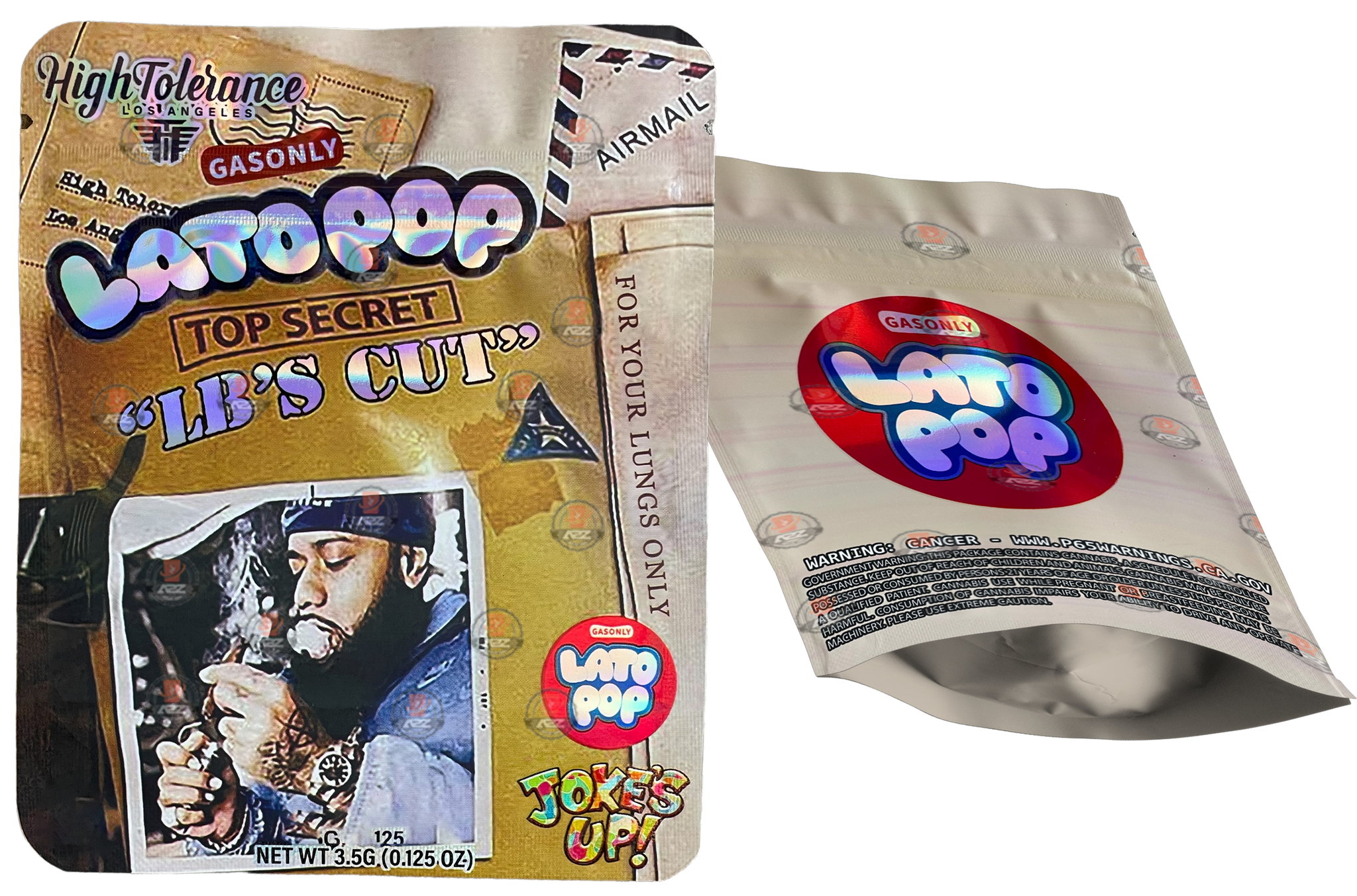 LB'S CUT Top Secret 3.5g Mylar bag High Tolerance-Jokes up- Lato Pop Collab