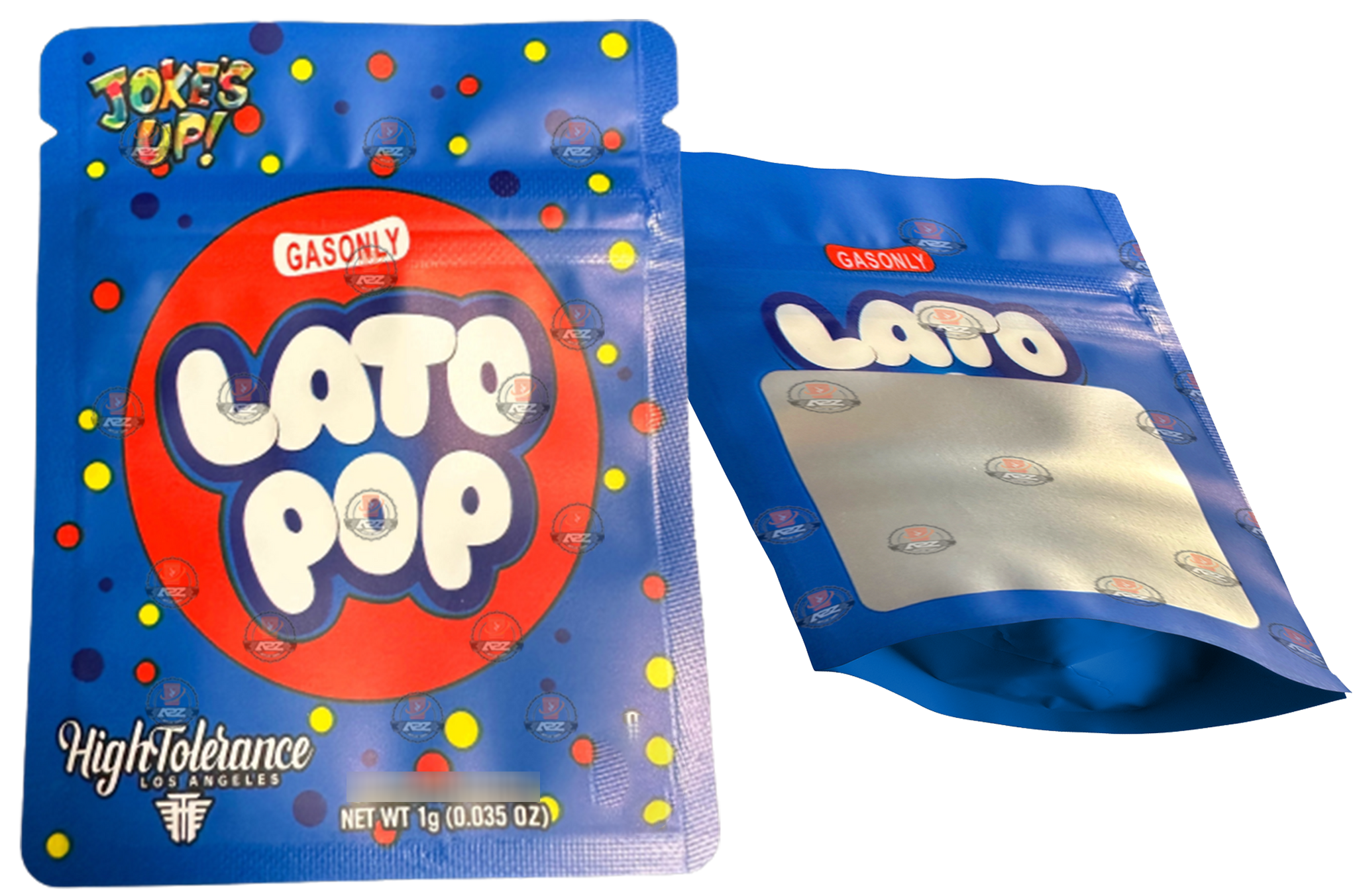 Jokes Up Lato Pop 1 Gram Mylar bags with window-Packaging Only